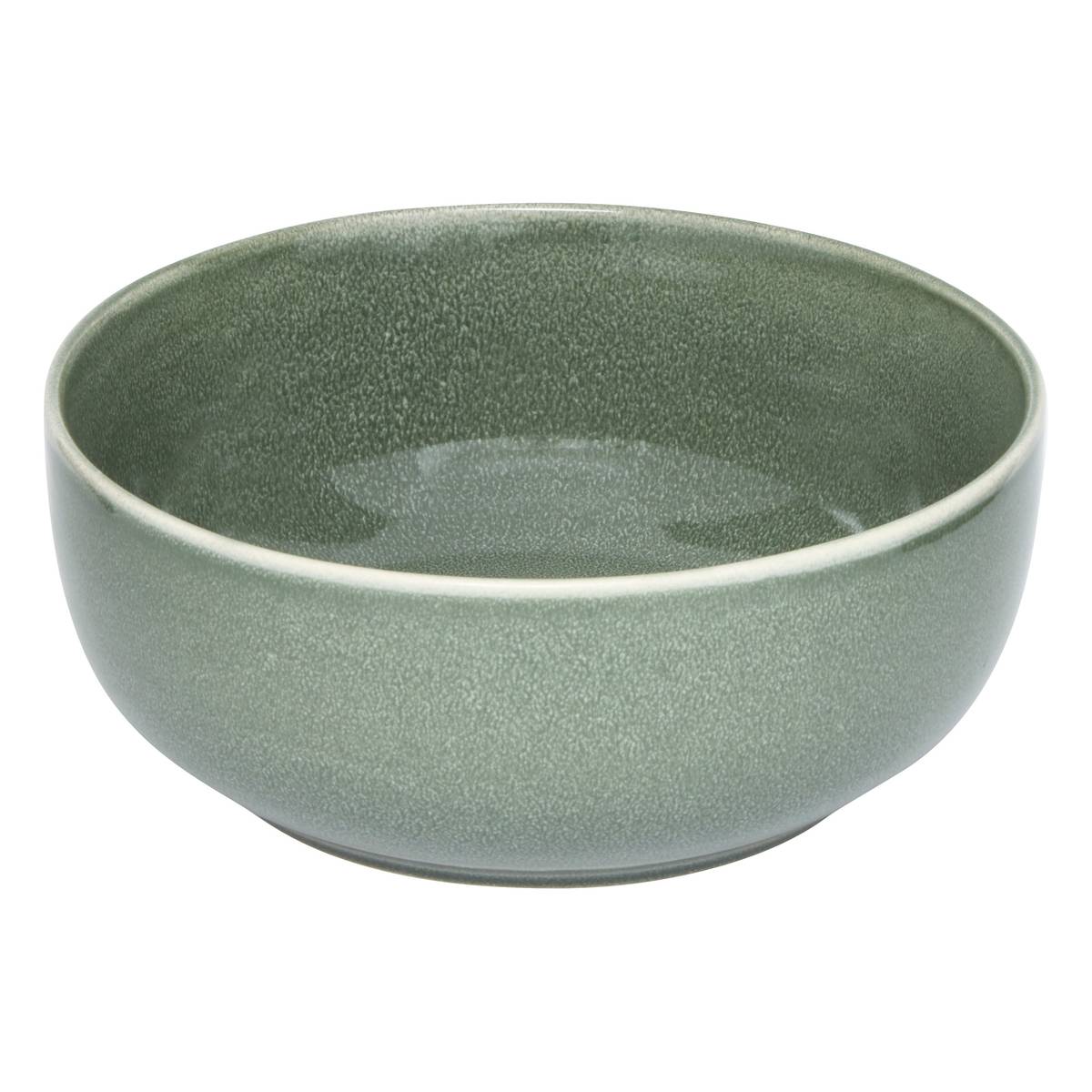 Salad Bowl "Unknown Land" Earthenware, D.21.5 cm, Khaki Green