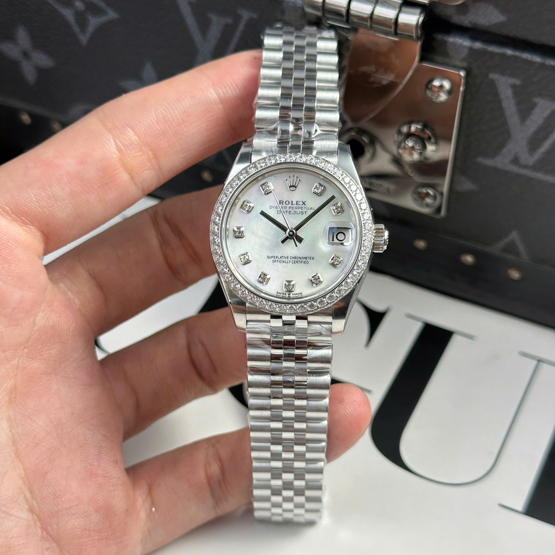 Rolex DateJust Fake Watch Women Dial MOP Bezel Diamonds CZ THB Factory 31mm - Elite Watch Atelier