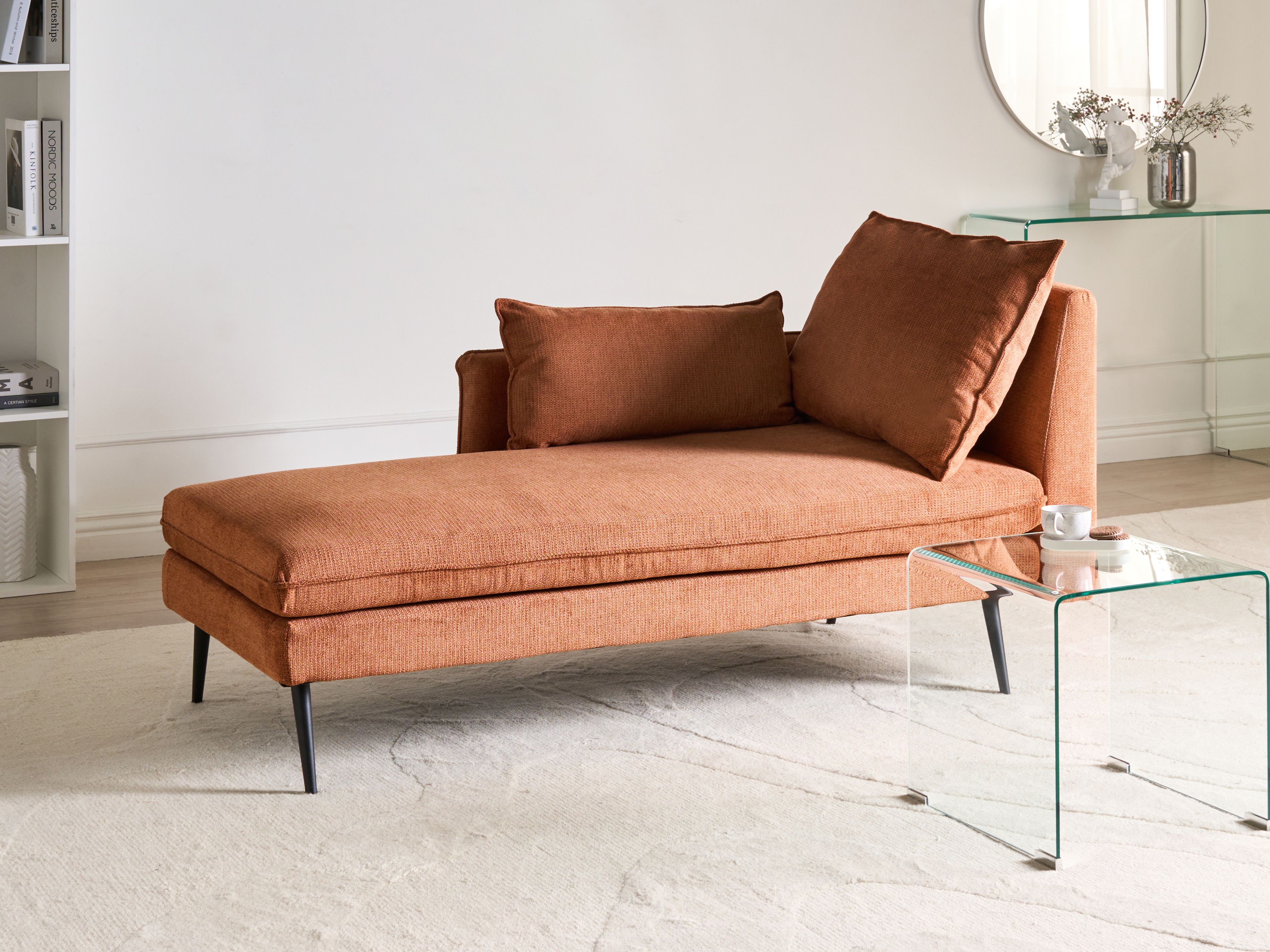 Right-Hand Chaise Lounge YERRES Fabric Orange