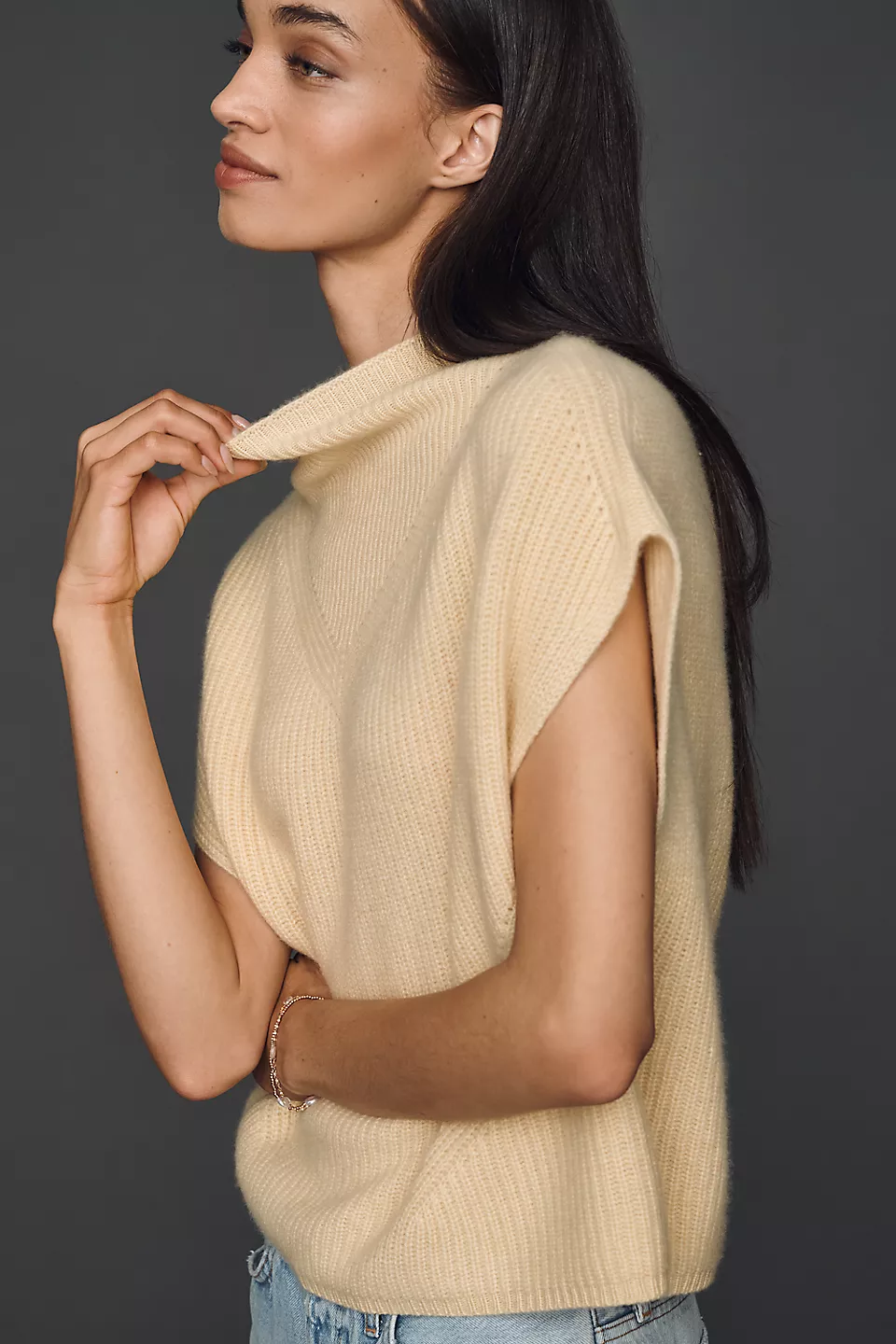 100% Cashmere Poncho Sweater Vest