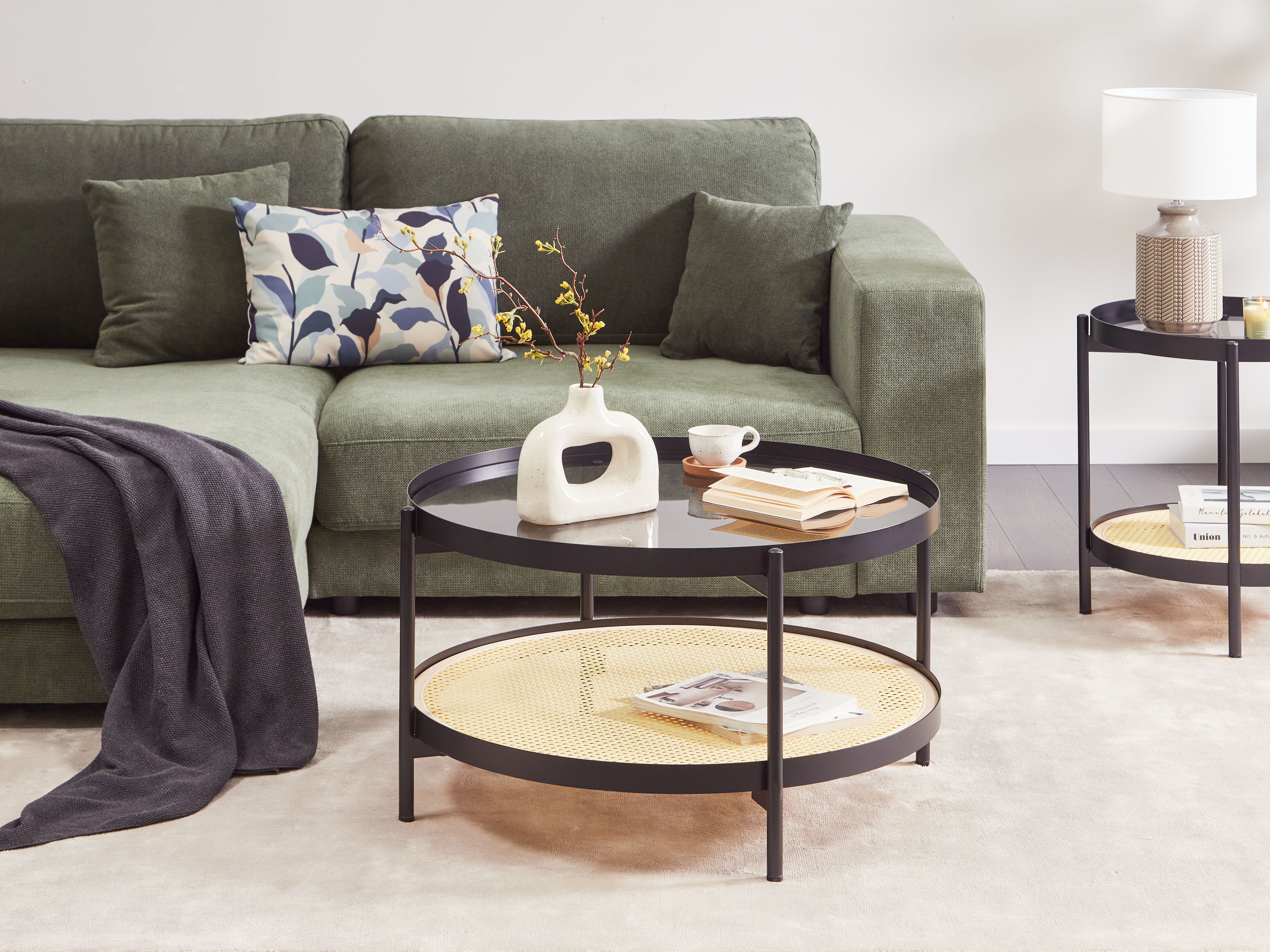 Coffee Table RENO Tempered Glass Black