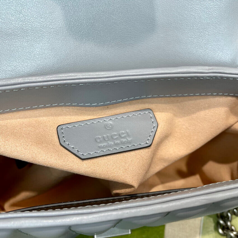 Replica Gucci Gg Marmont Grey Matelasse Leather Mini Top Handle Bag 5835711:1High-quality replica