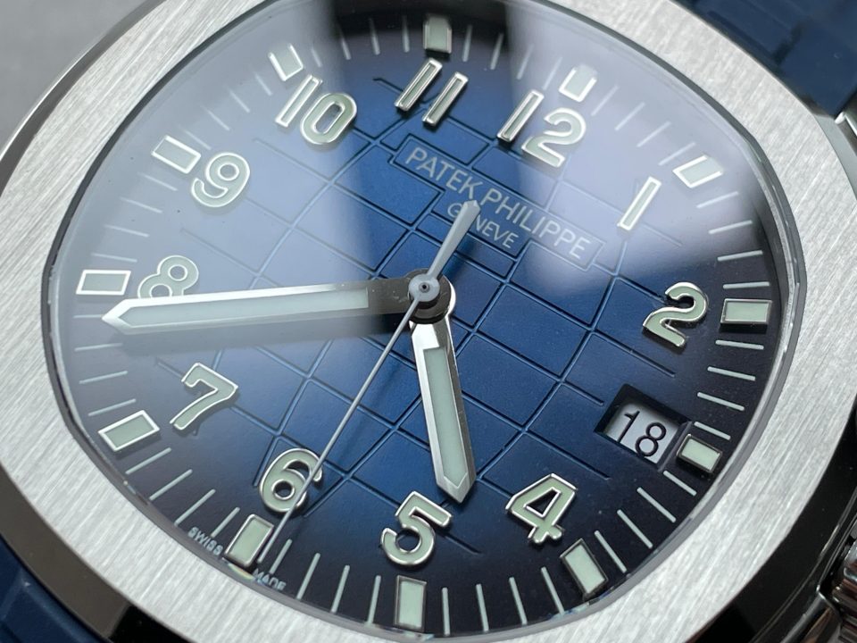 Replica PATEK PHILIPPE Aquanaut 5168G 42mm SS ZF 1:1 Best Edition Blue Dial on Blue Rubber Strap 324CS - Top club