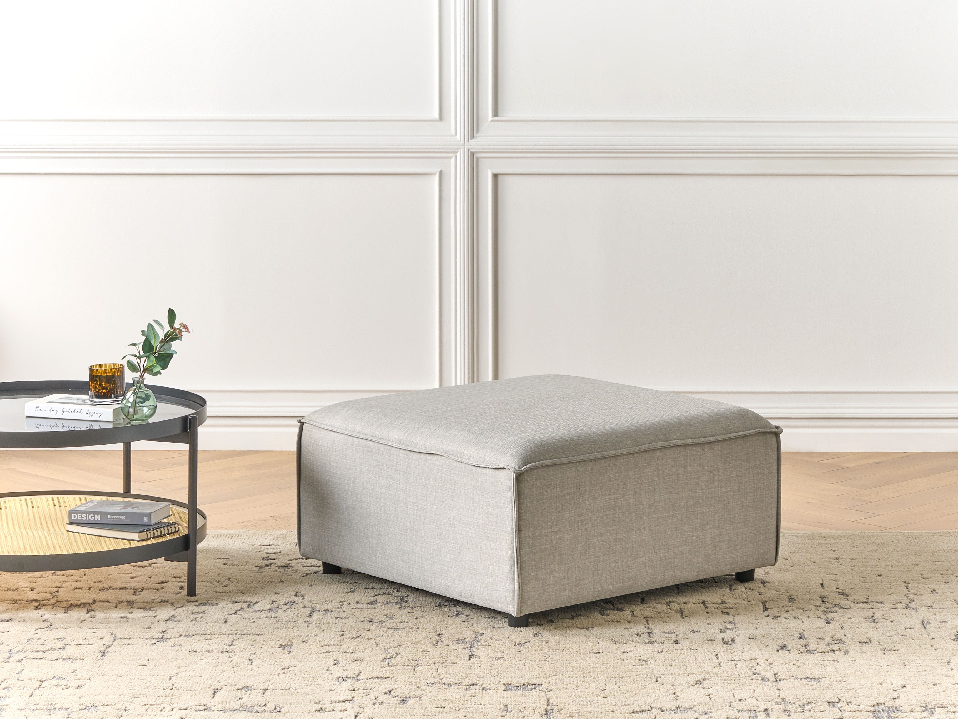 Ottoman ARDAL Fabric Light Grey
