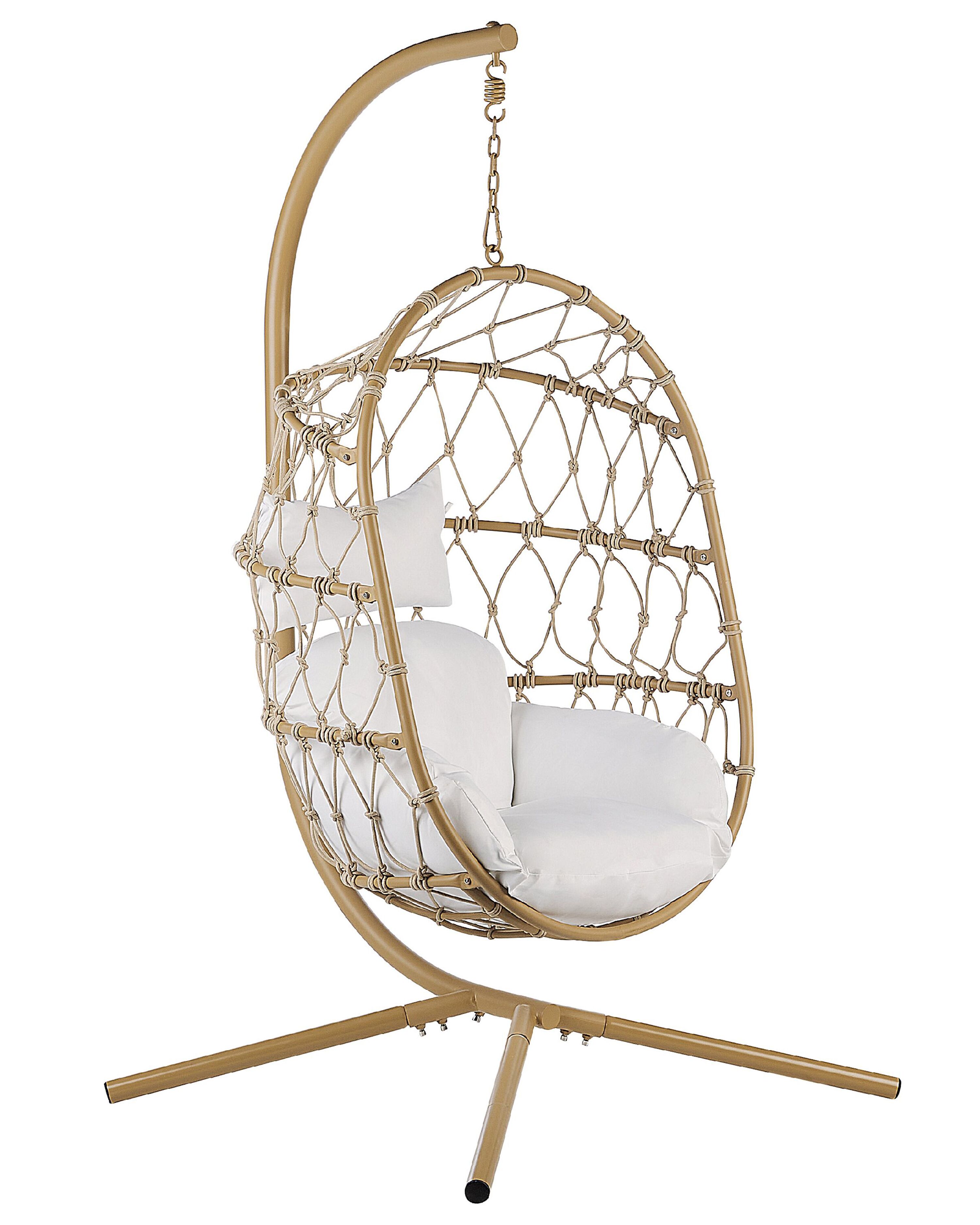 Hanging Chair with Stand ADRIA Metal Beige