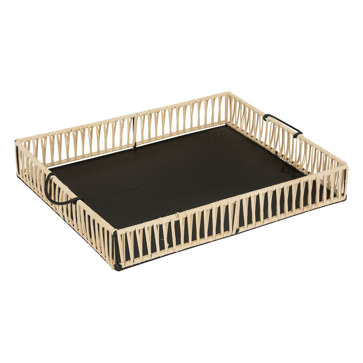 Set of 2 trays "Cosy" Metal and rattan