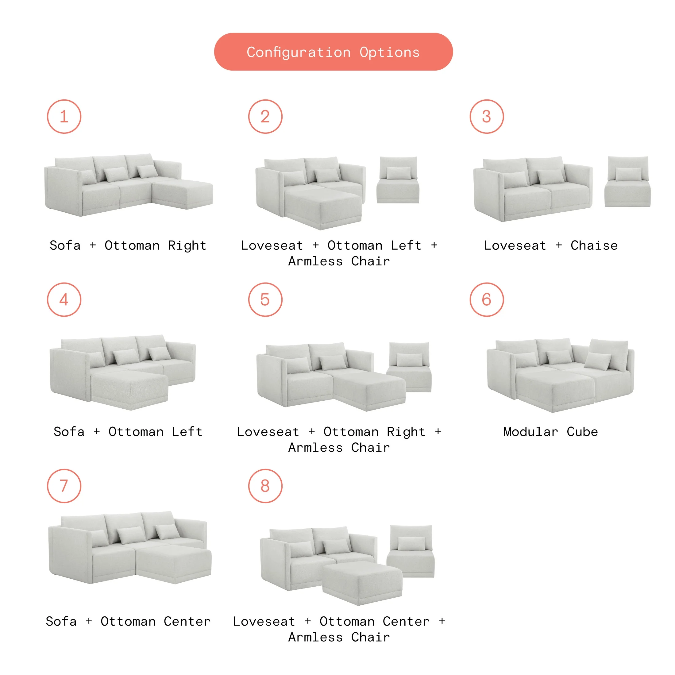 Beautiful Drew Modular Sectional Sofa with Ottoman by Drew Barrymore, Gray Fabric - Image 23