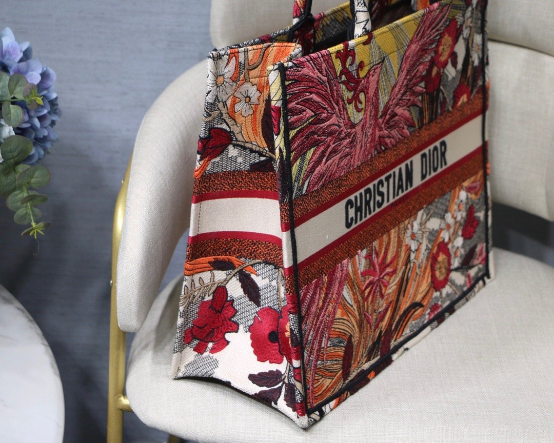 Christian Dior Large Dior Book Tote Red Multicolor, For Women, Women’s Handbags 16.5in/42cm CD1:1High-quality replica