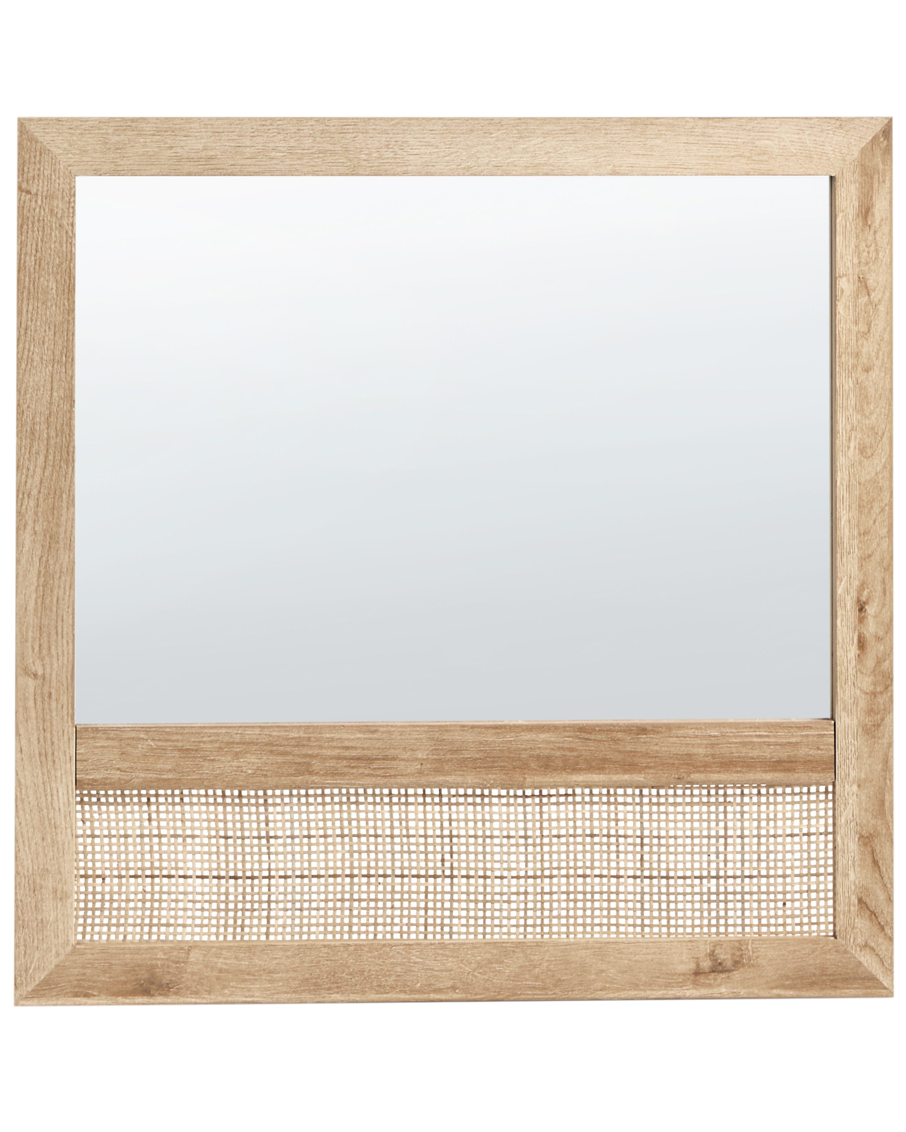 Wall Mirror ROSELL 60 cm 60 cm Light Brown
