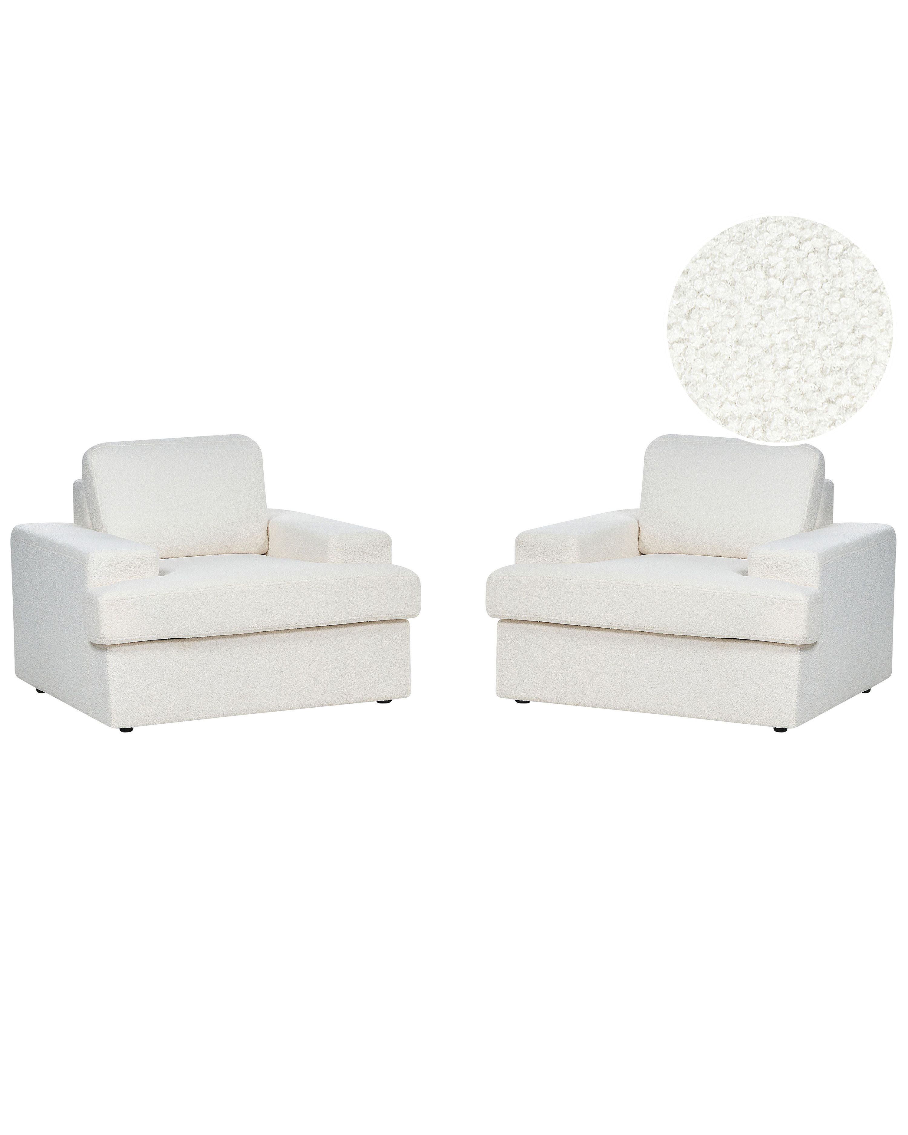Set of 2 Armchairs ALLA Boucle Off-White