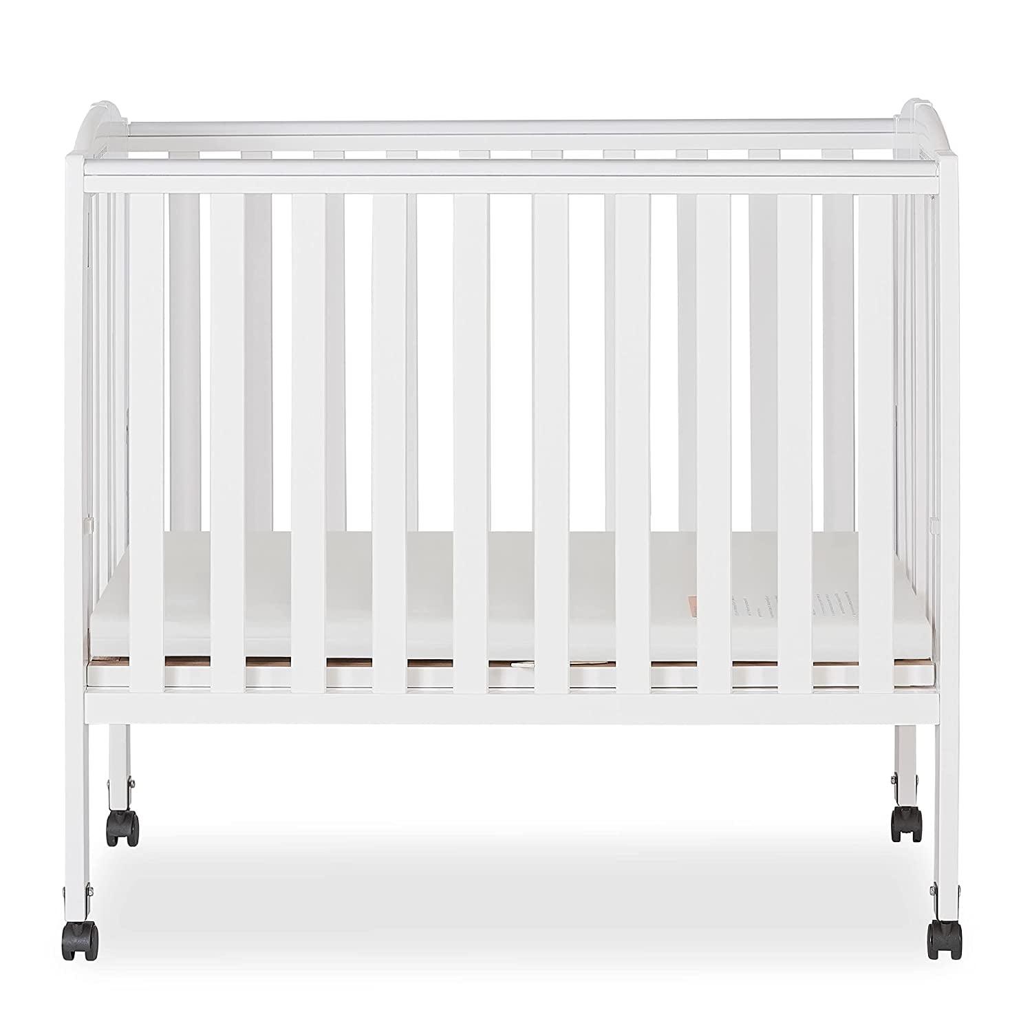Alternative view of Dream On Me 2-in-1 Folding Portable Mini Crib in White. Mattress Pad Included. Easy to Fold and Store Baby Crib. Two Adjustable Mattress Height positions Convertible Crib