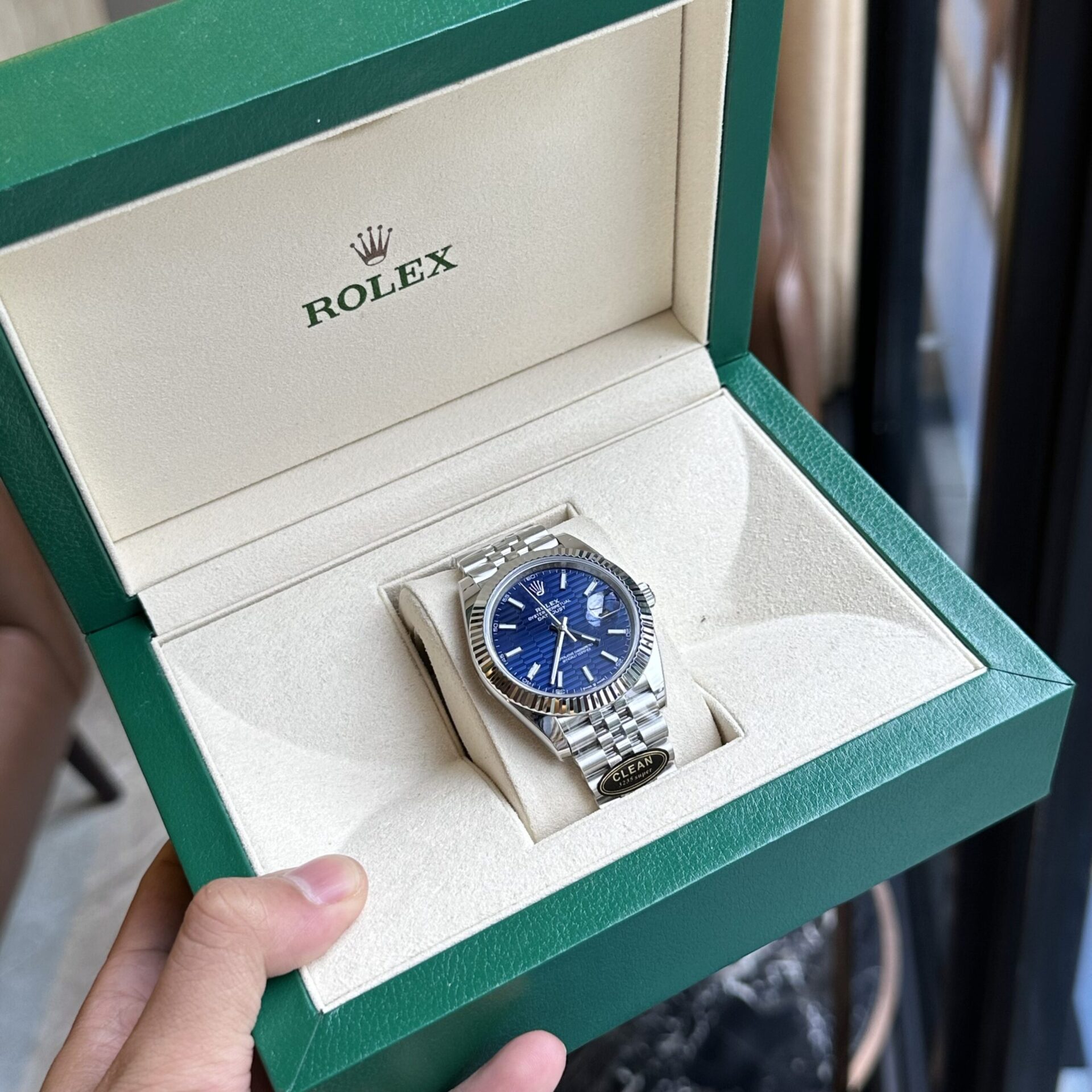Rolex DateJust 126334 Replica 1:1 Watch Fold Blue Dial Clean 41mm - Elite Watch Atelier