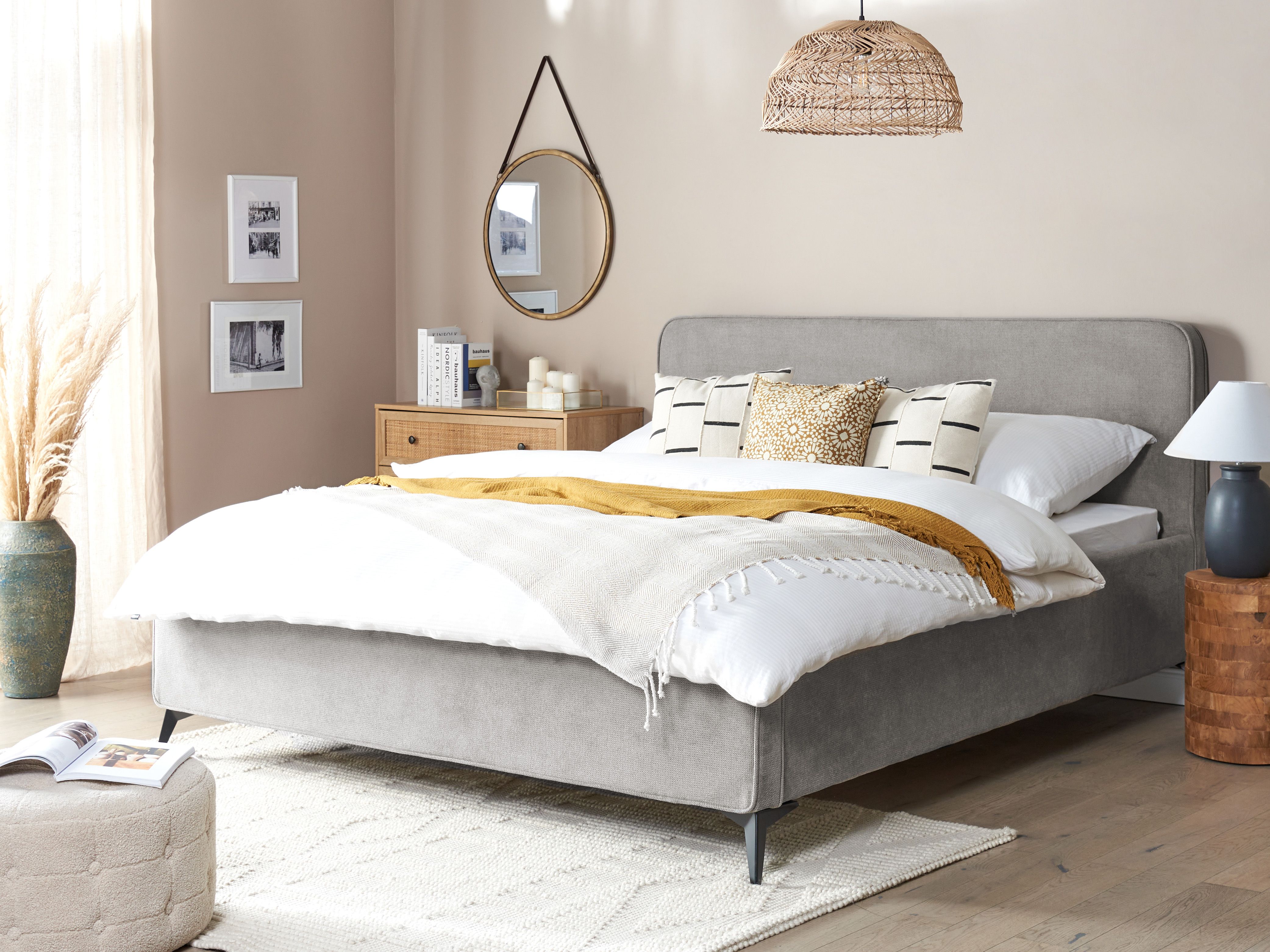 Bed Fabric VALOGNES 180 x 200 cm (EU Super King) Light Grey