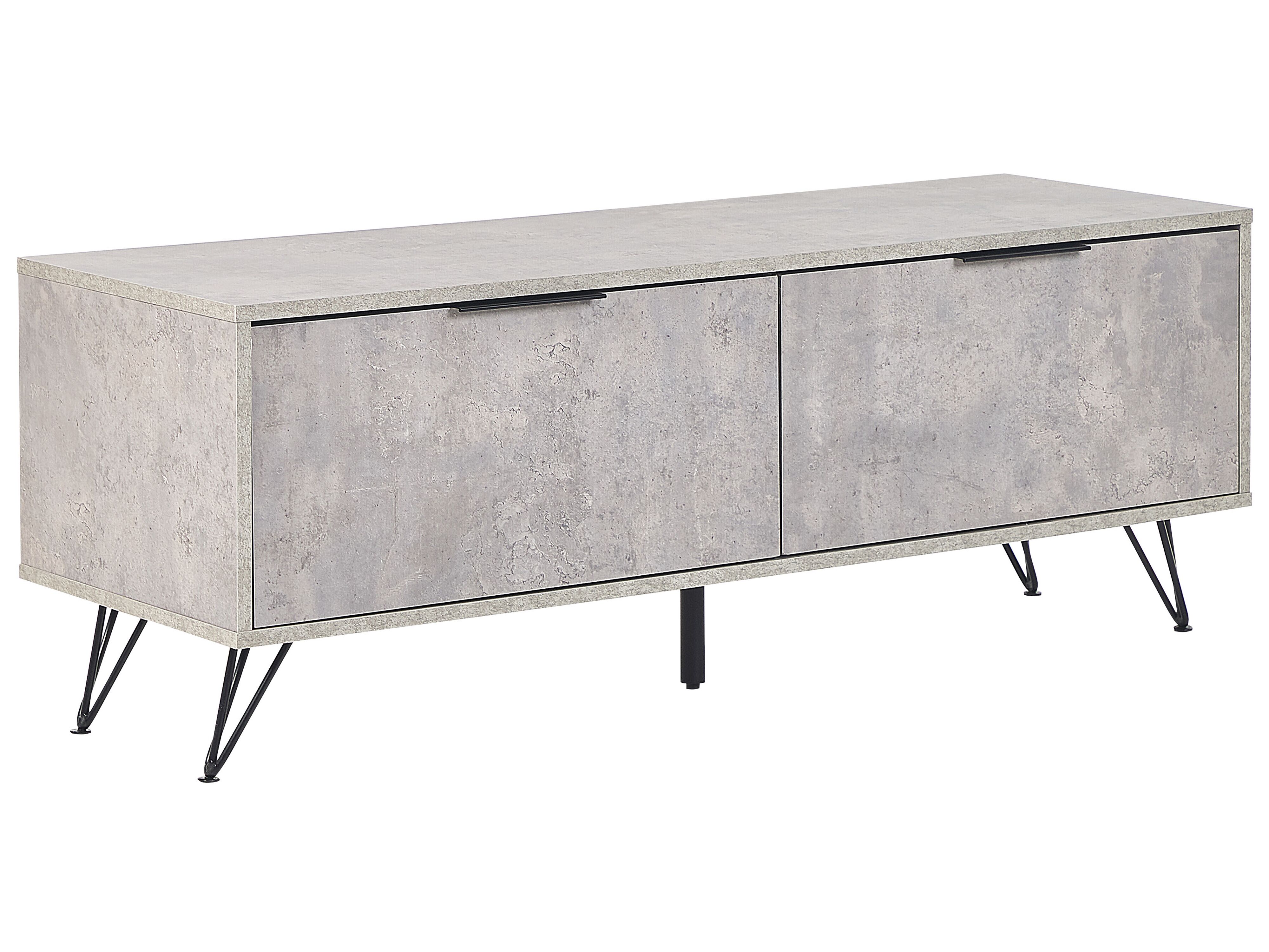 TV Stand HALSTON Grey Concrete Effect