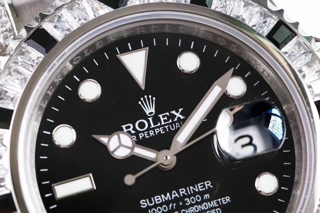 Rolex Submariner Customized with Diamonds-Black Diamonds-40MM(1:1 replica) - Top club