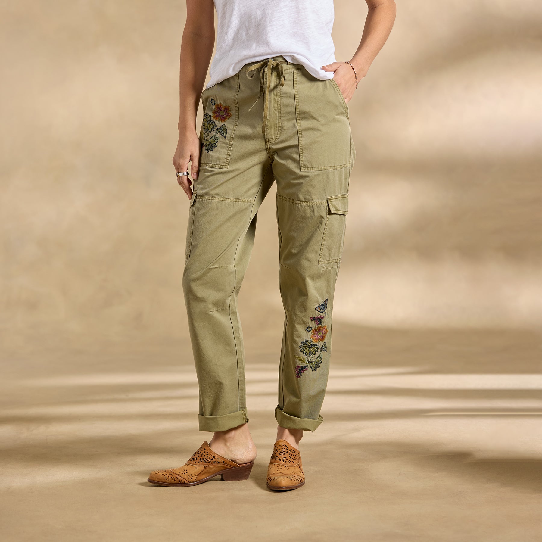 Starling Embroidered Pants, Petite - Sundance Clothing