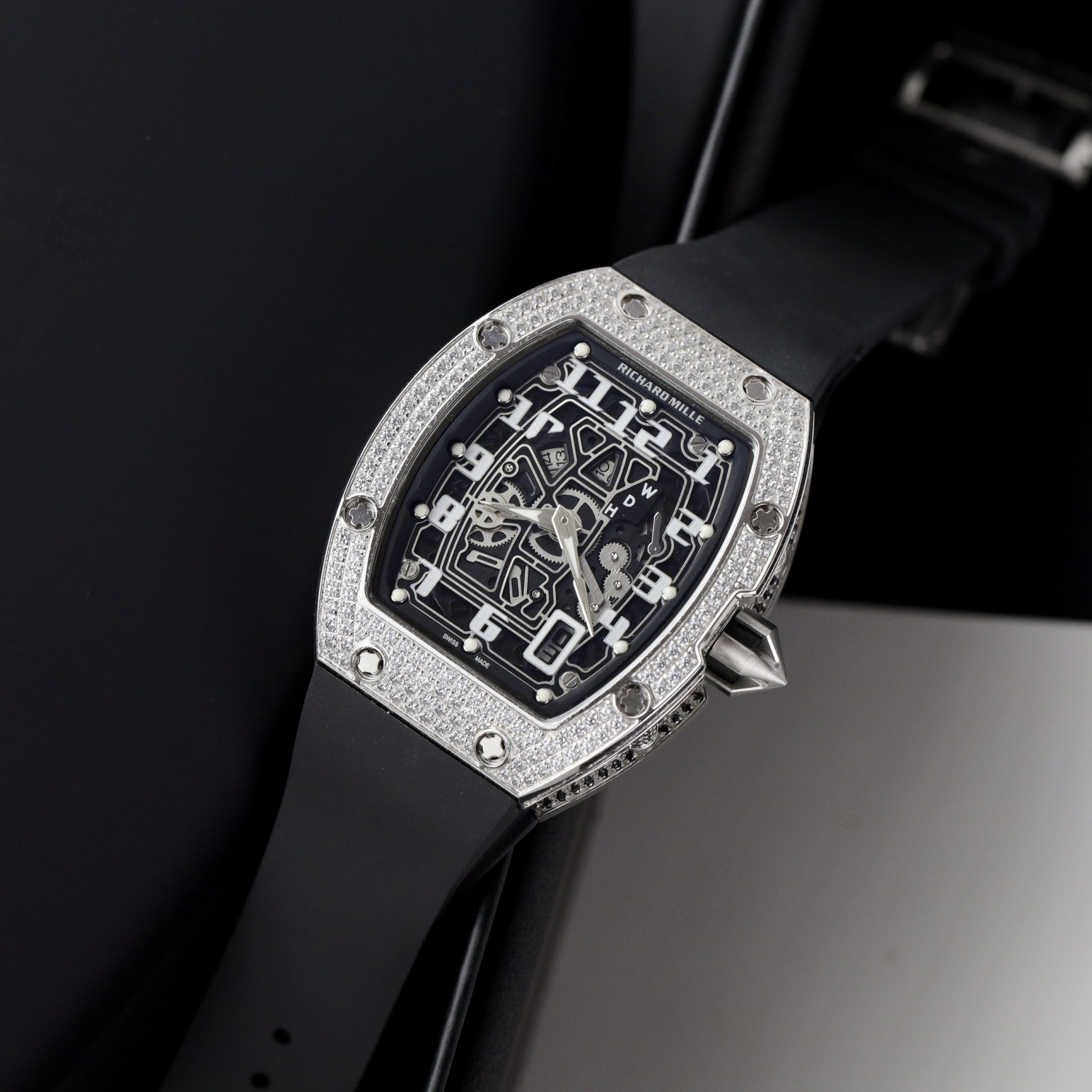 Richard Mille Replica 1:1 Watch RM67 Black Face With Stone Automatic Mechanical 40mm - Top club