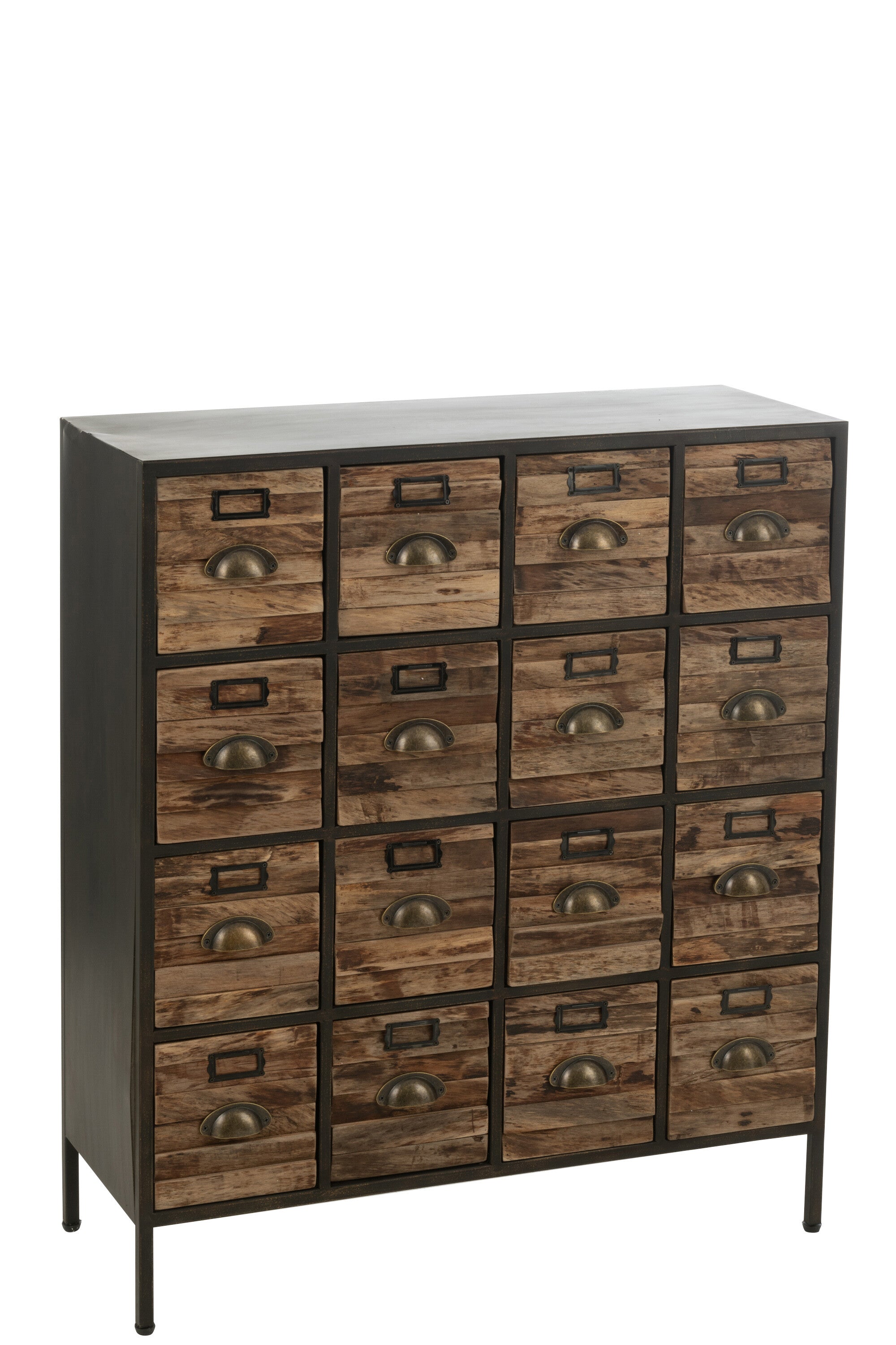 J-Line kast 16 Schuiven - hout metaal - bruin