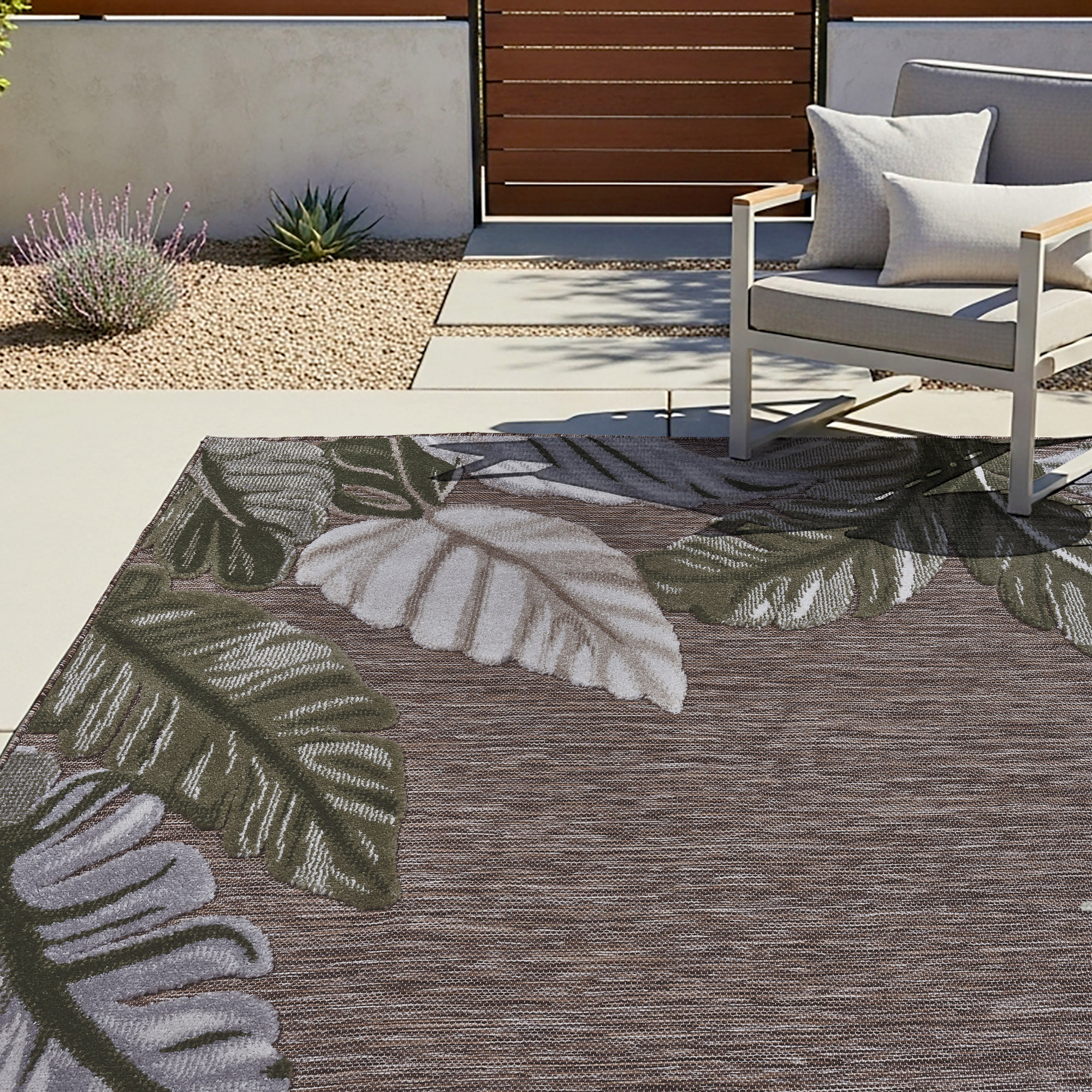 Laguna Indoor/Outdoor Area Rug, Molokai Natural, 6’6” x 9’6”