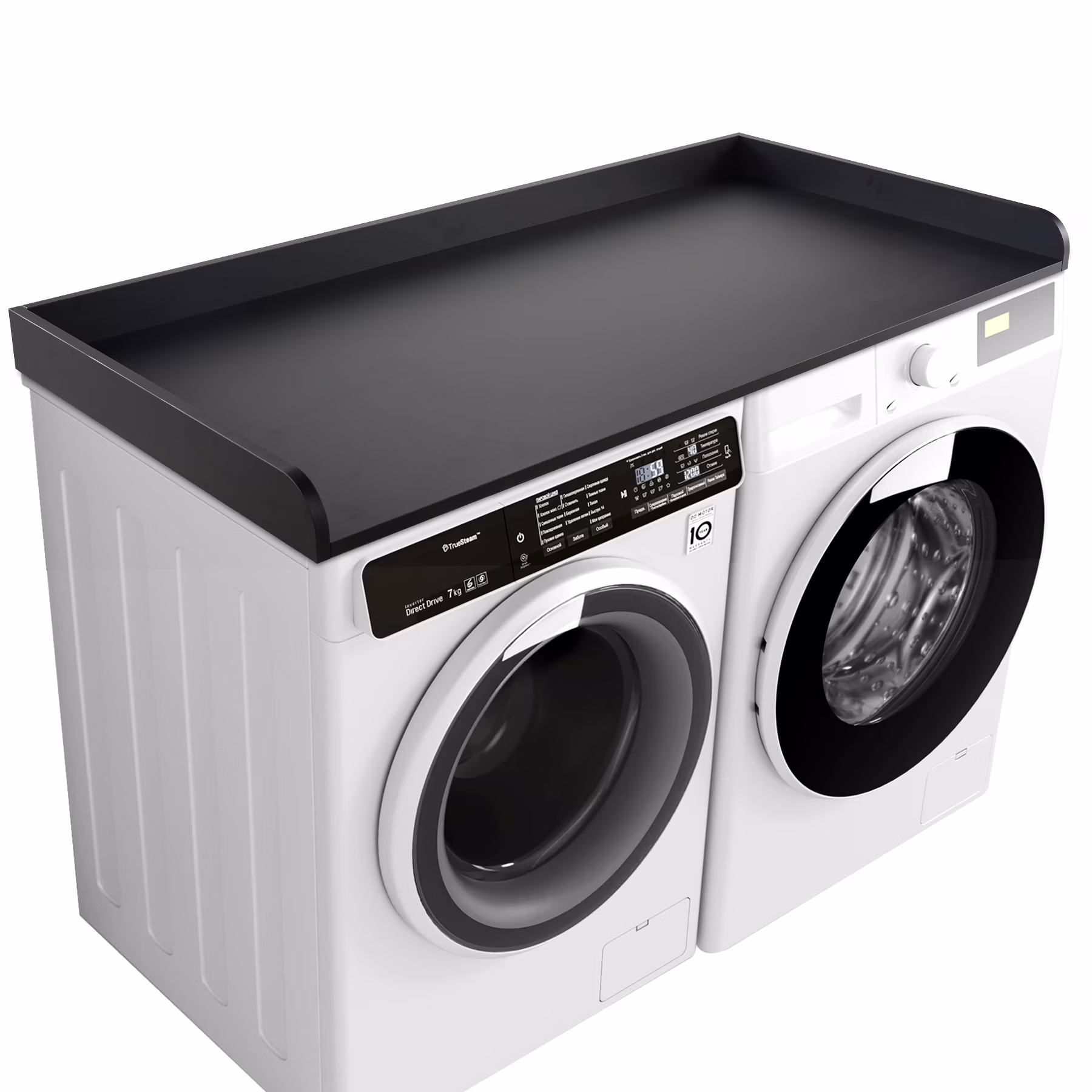 Kaboon Washer Dryer Countertop with Edge Rails, 27.5" x 54", Light Walnut - Image 7