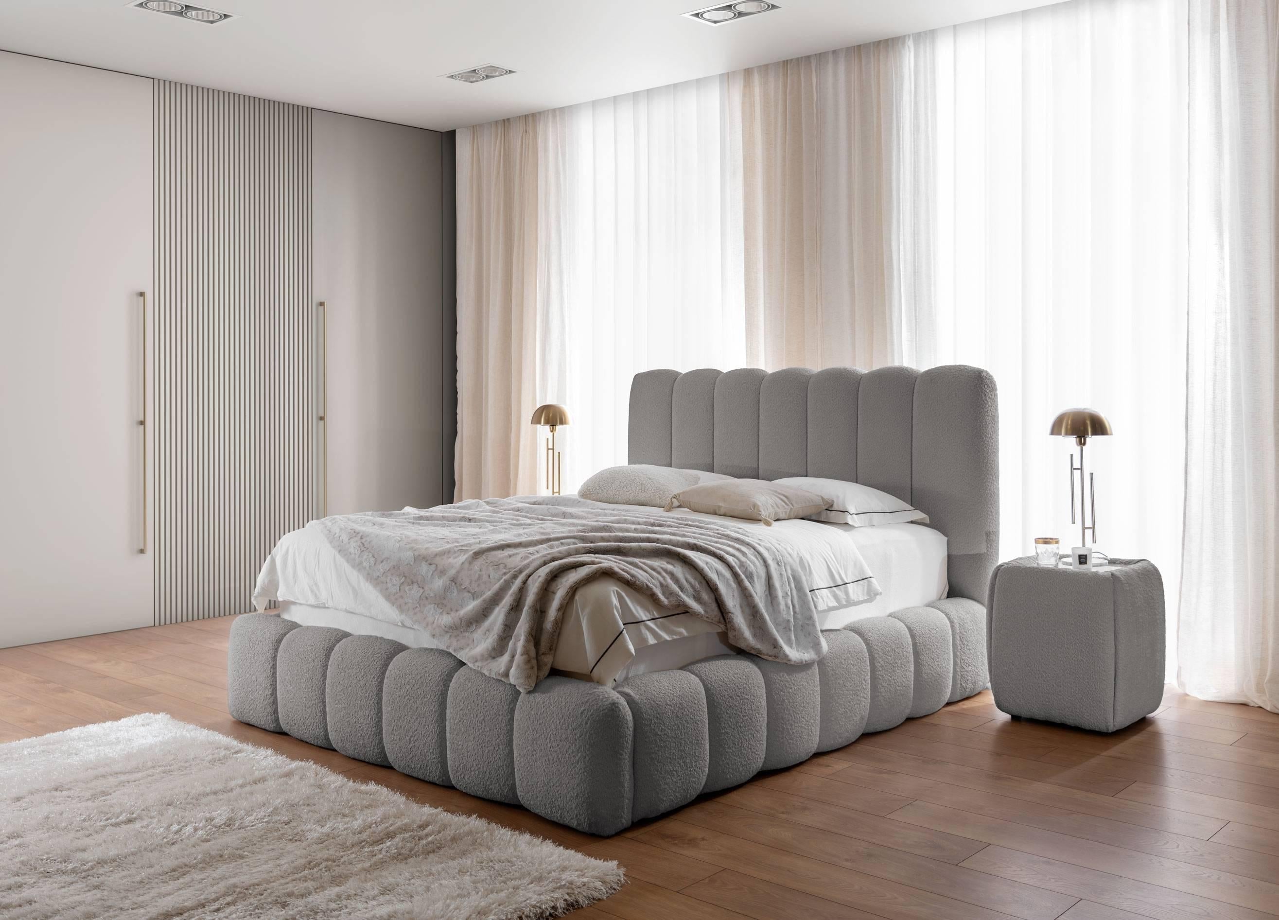 Blokker Dawn Bedframe met Opbergruimte - 160 x 200 cm - Lichtgrijs