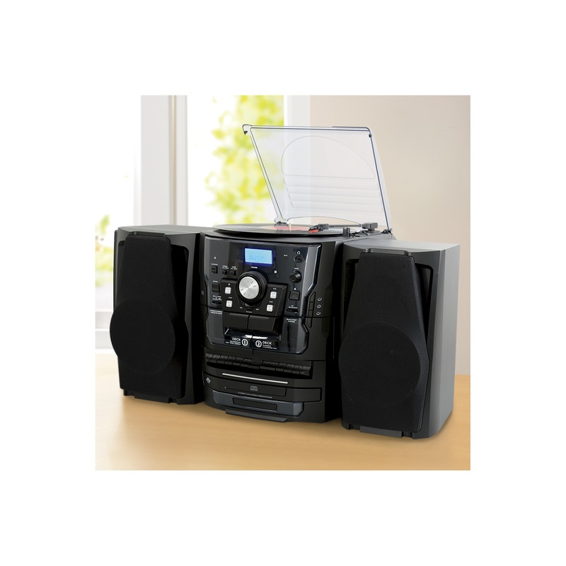 6-in-1 Music System with Deluxe Turntable, iPod/MP3, AM/FM, CD Player & Cassette - MIDNIGHT VELVET CATALOG