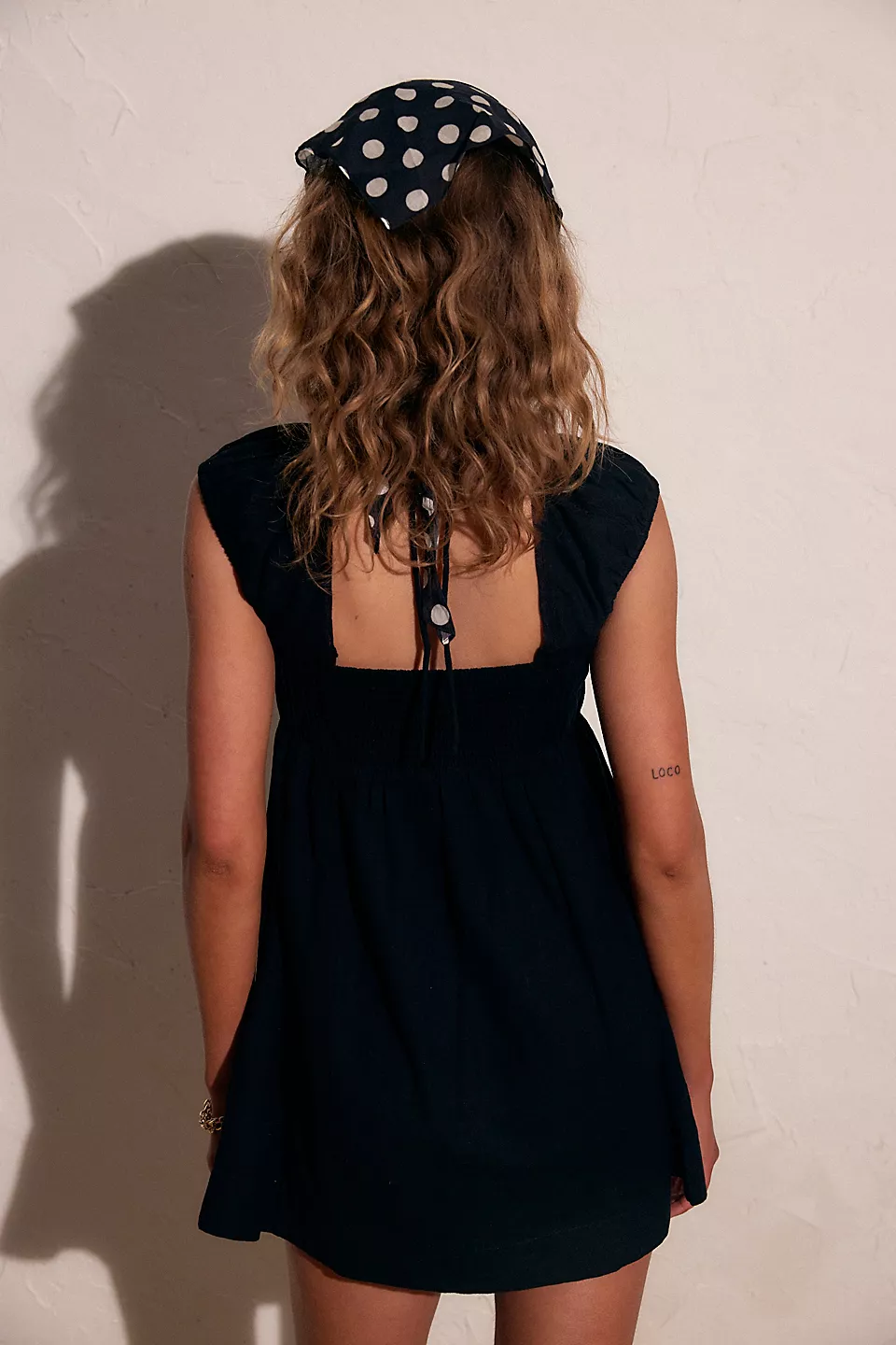 Nina Babydoll Cotton-Linen Mini Dress