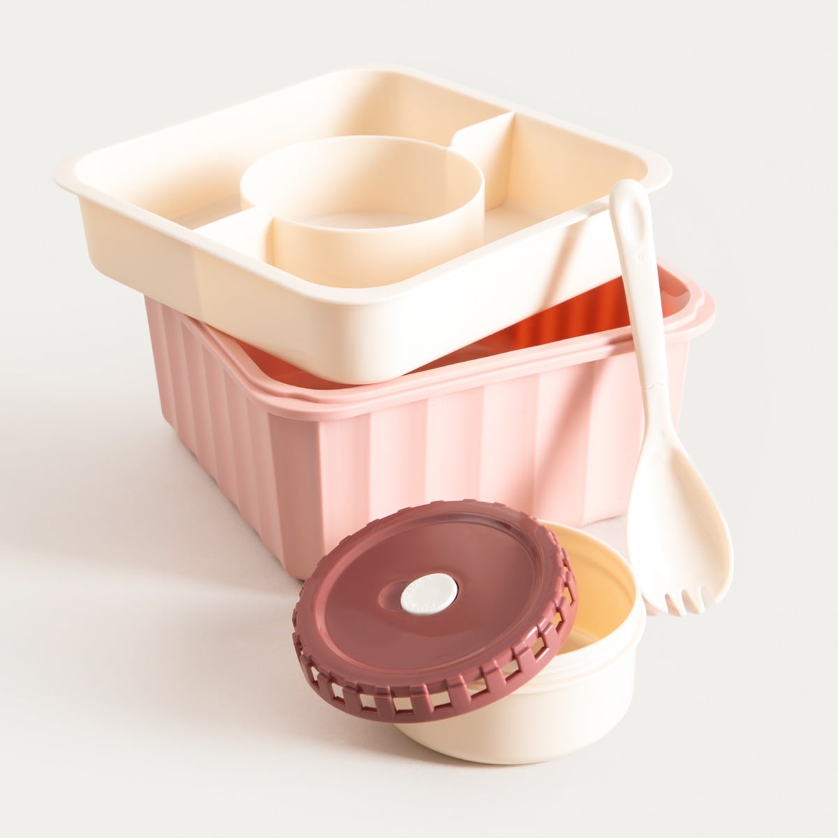 Lunchbox POPPIE z łyżeczką różowy 2.15 l