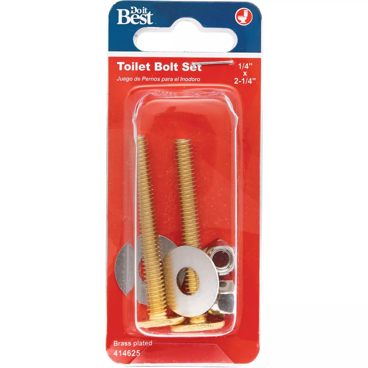 Do it Best 1/4 In. x 2-1/4 In. Brass Plated Steel Toilet Bolts (2 Pack)