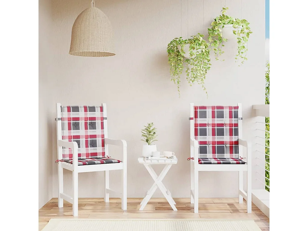 Coussins de chaise de jardin à dossier bas lot de 2
