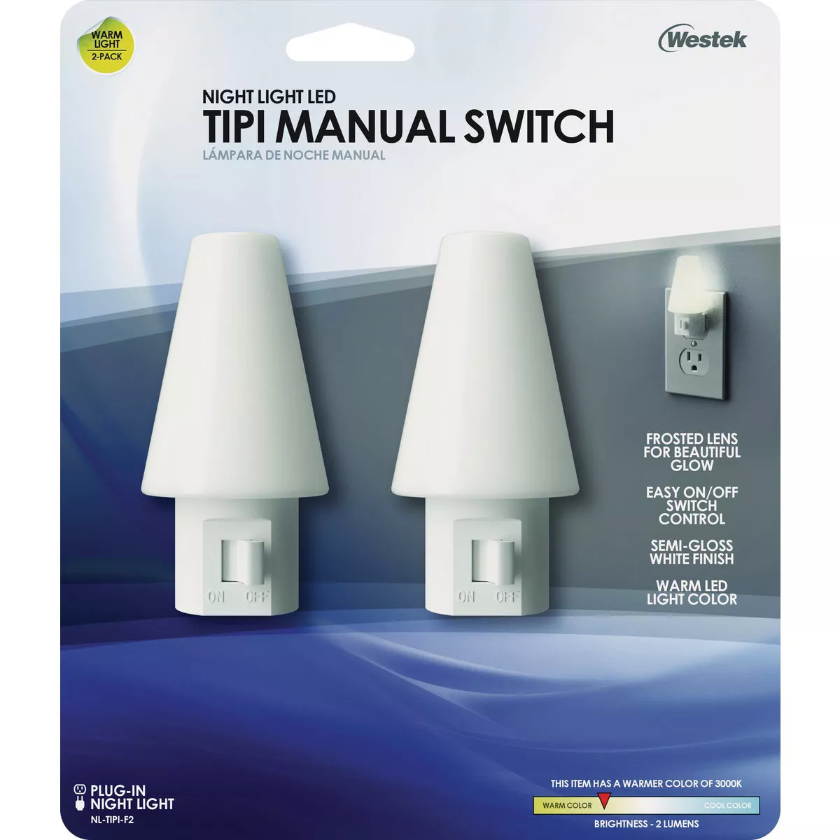 Westek White Plug-In LED Night Light (2-Pack)