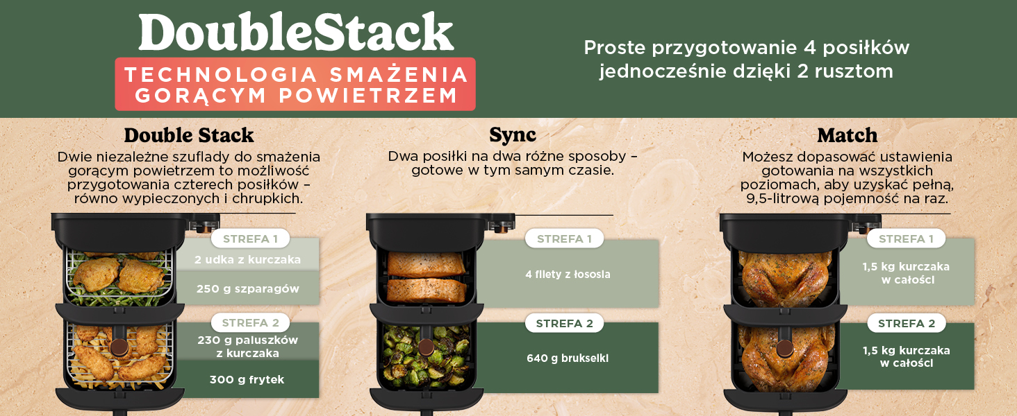 Ninja Double Stack XL Pionowa frytkownica beztłuszczowa z podwójną szufladą