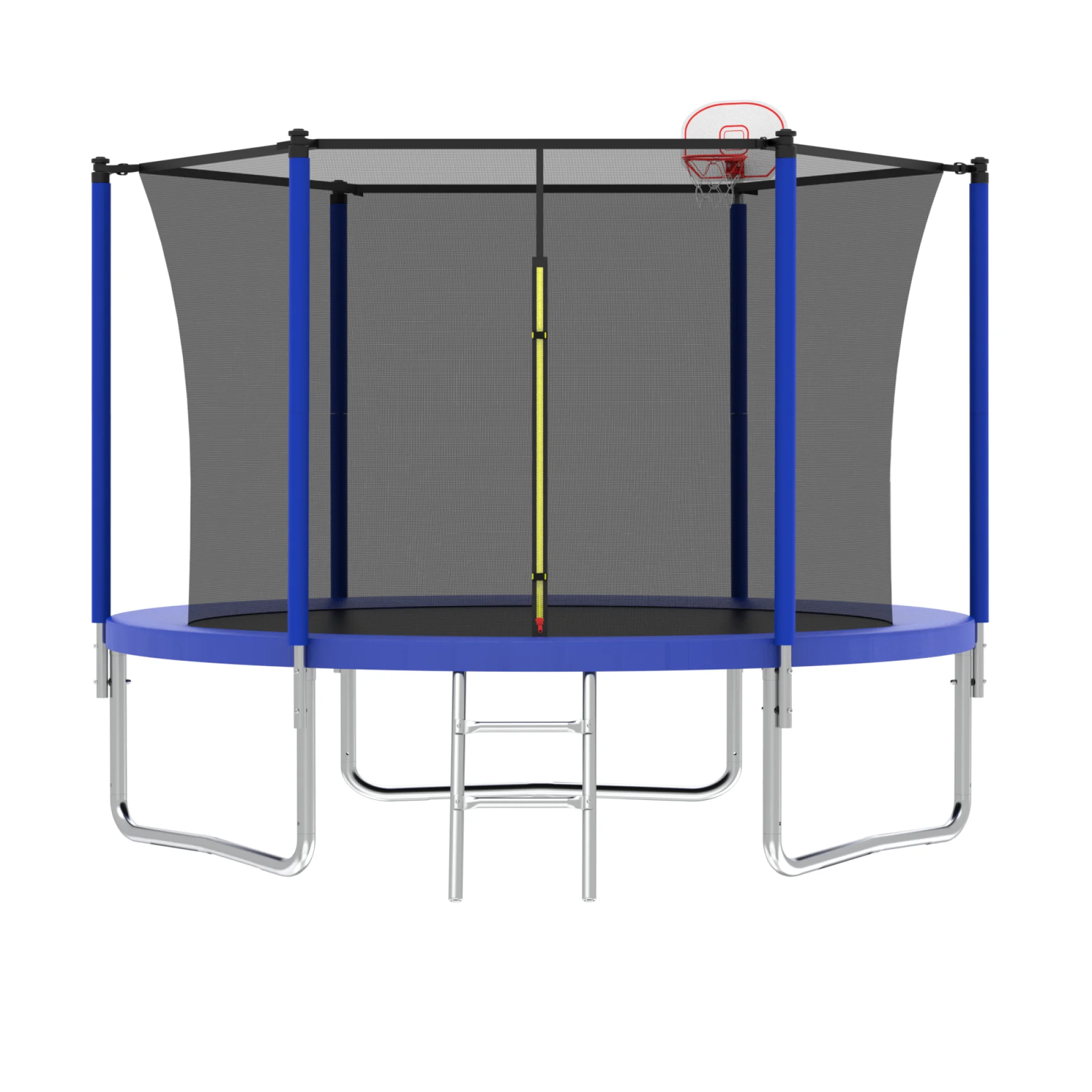 8FT Trampoline for Kids,Outdoor Trampoline with Basketball Hoop,Heavy-Duty Trampoline with Safety Enclosure Net,Blue - Image 9