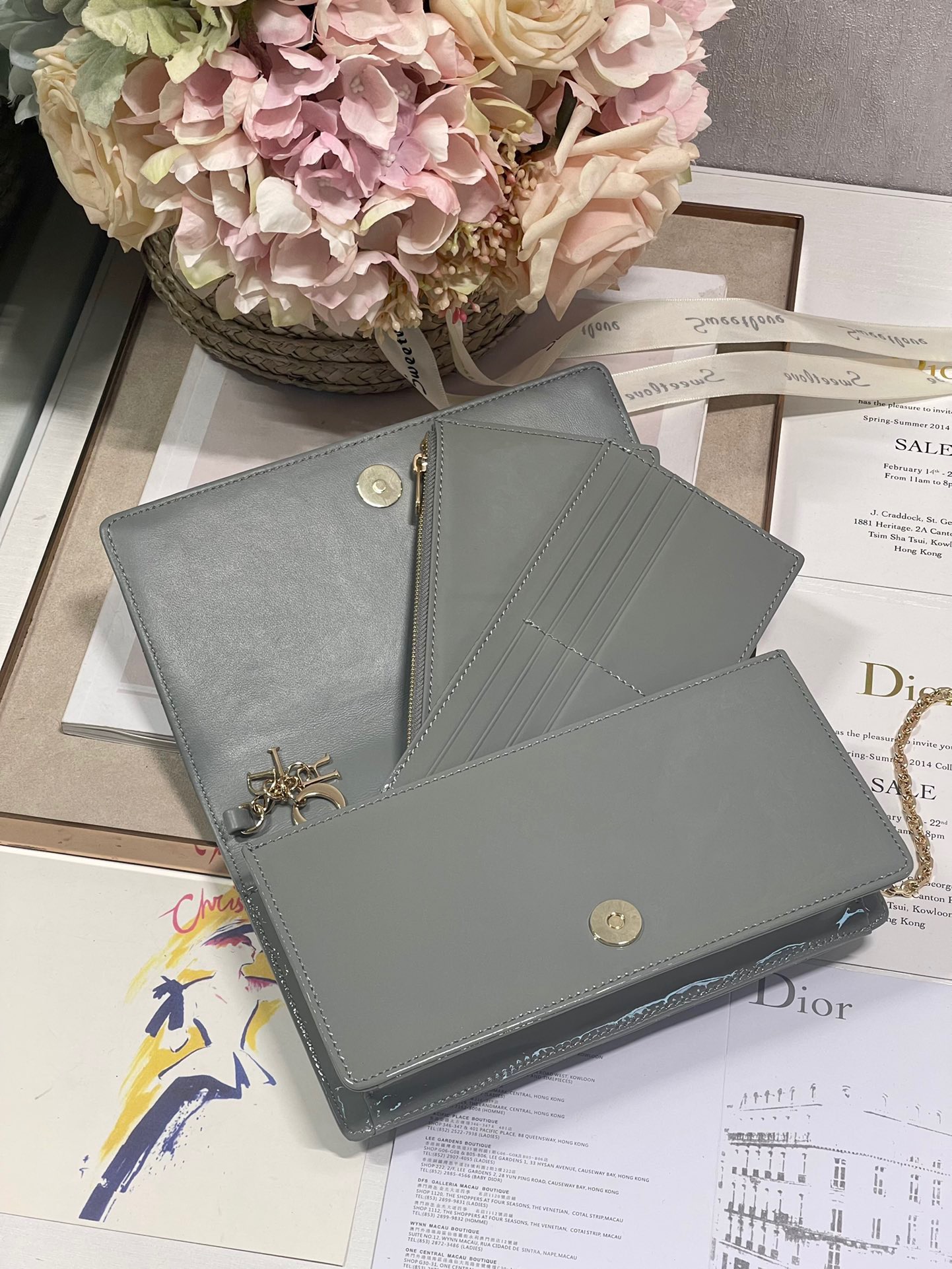 Christian Dior Lady Dior Pouch Gray, For Women, Women’s Handbags 8.5in/21.5cm CD S0204OVRB_M41G1:1High-quality replica