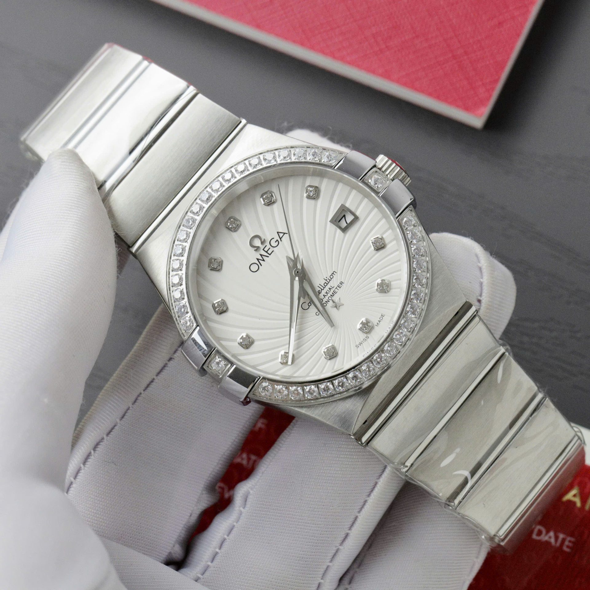 Omega Constellation Co-Axial Fake 11 Watch White Dial Metal Strap 38mm - Elite Watch Atelier