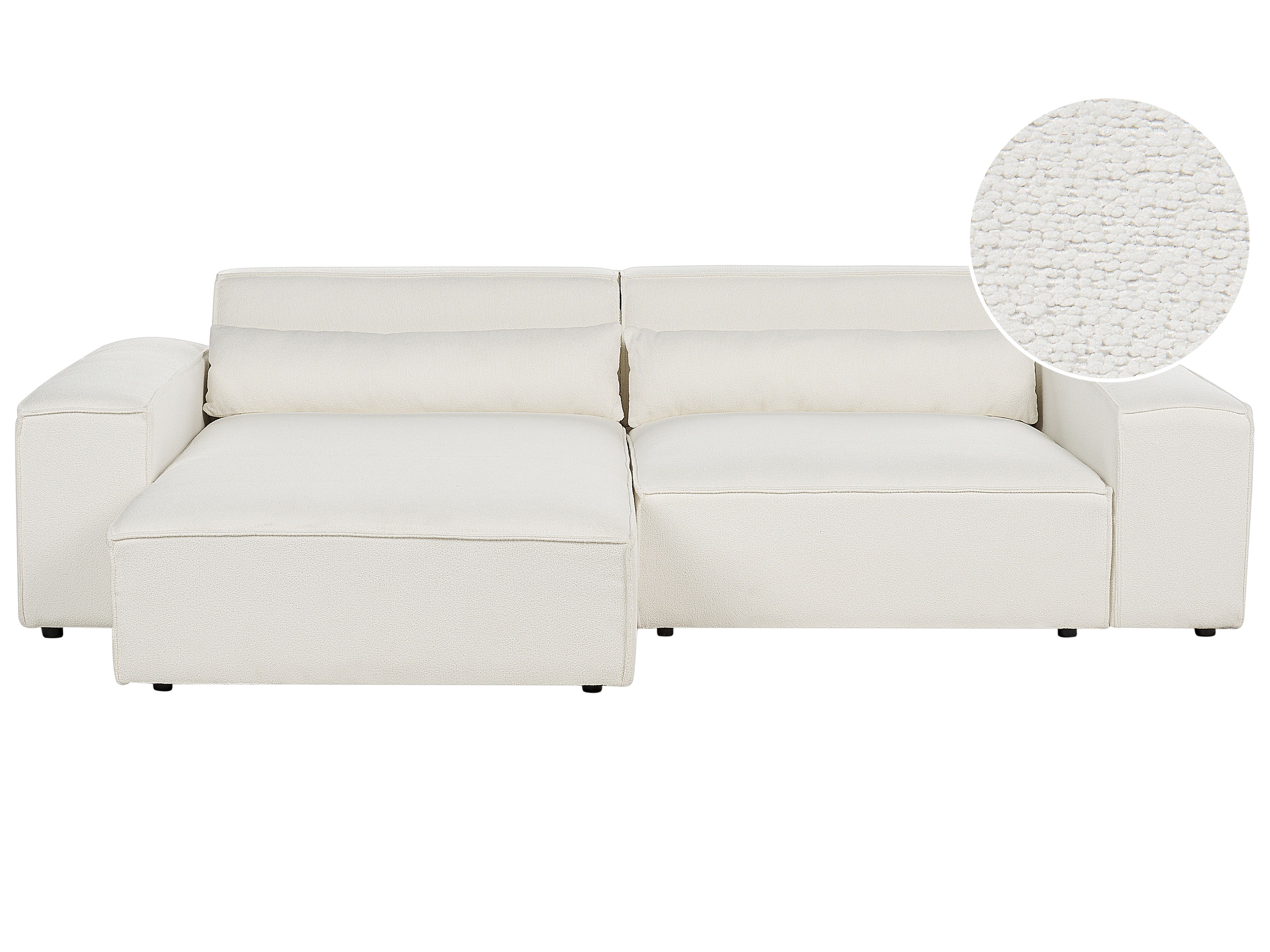 Modular Corner Sofa 3 Seater HELLNAR Boucle Off-White Right Hand