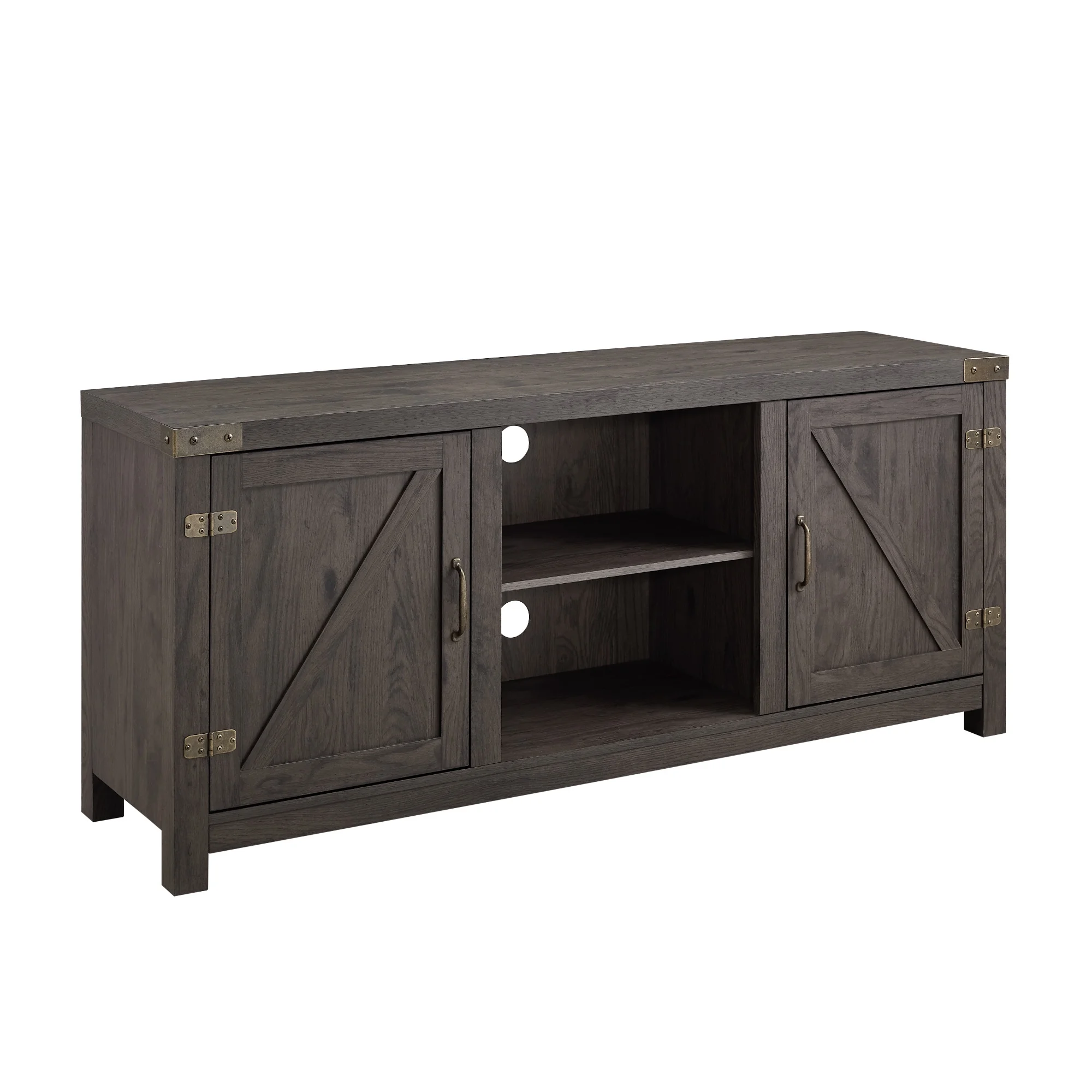 Walker Edison Modern Farmhouse Barn Door TV Stand for TVs up to 65", Grey Wash - Image 75