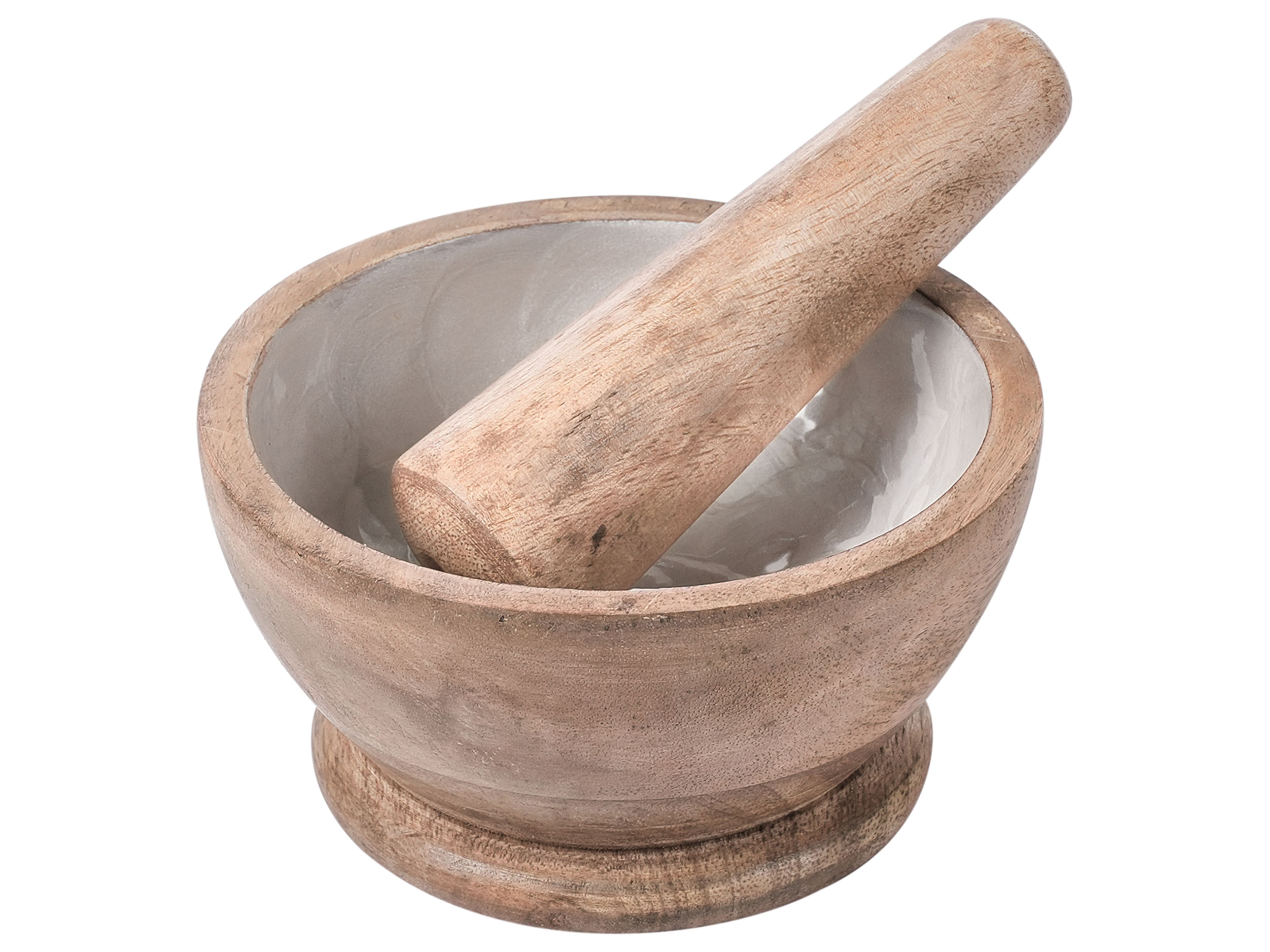 Mortar and Pestle QENA Mango Wood Brown/ White