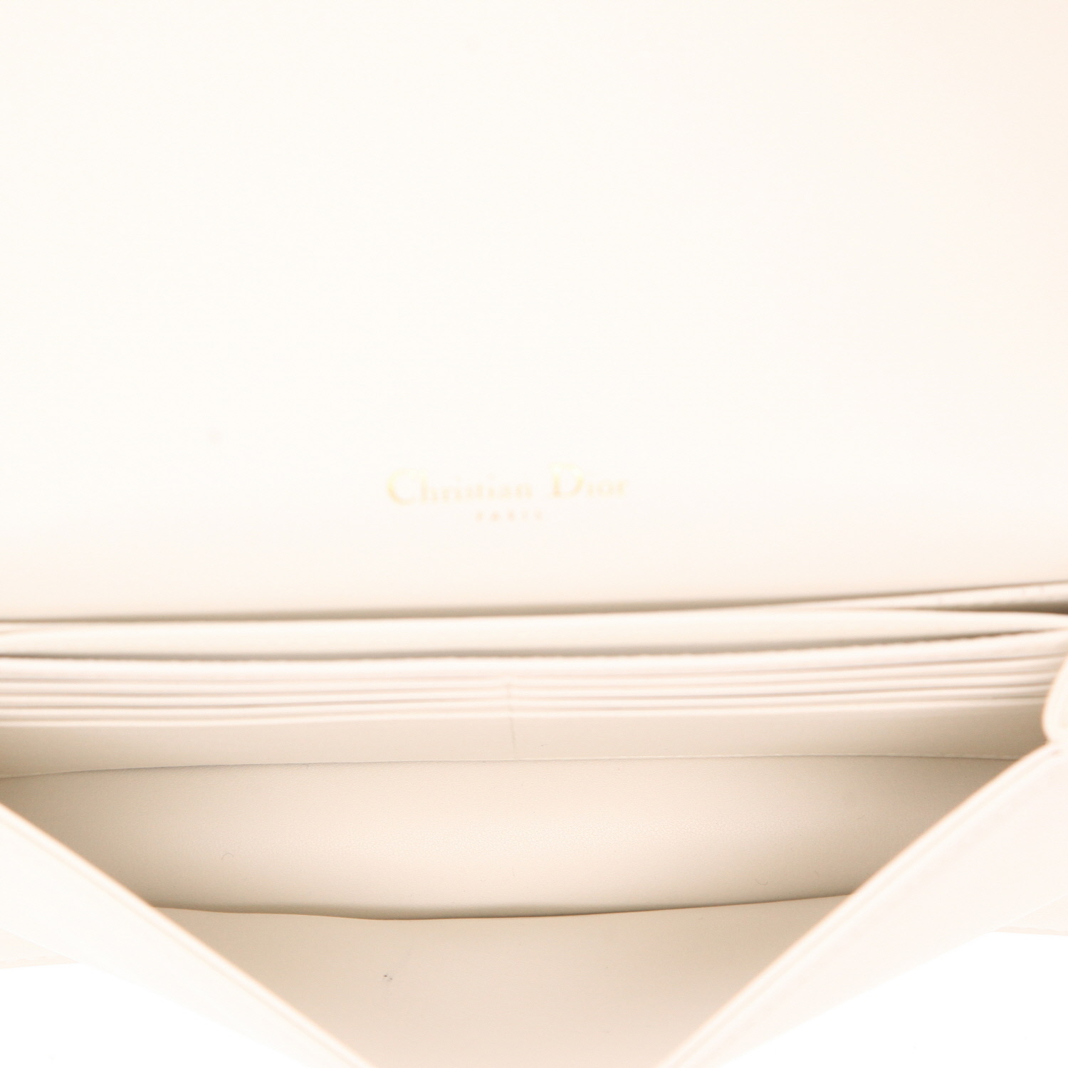 Dior Lady Dior Wallet on Chain pouch in white leather cannage1:1High-quality replica