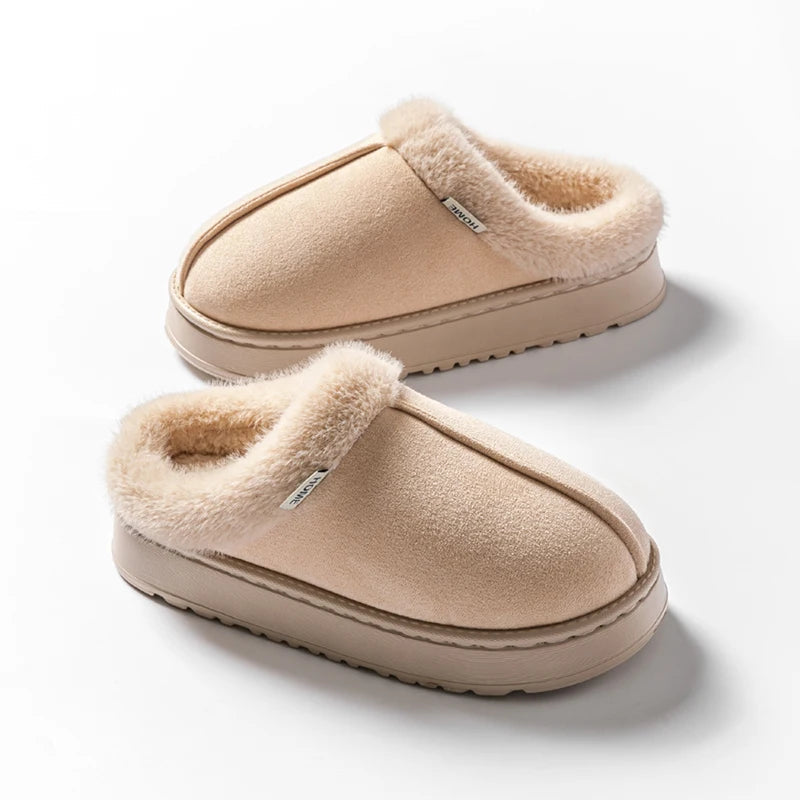 Zachte Winterpantoffels van Imitatiesuède met Pluche Voering voor Binnengebruik