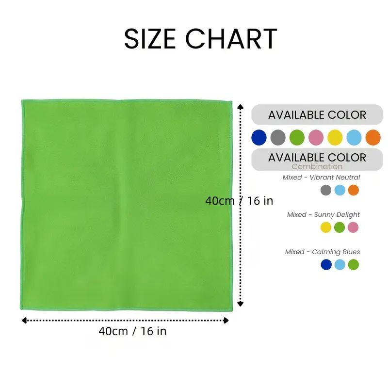 Heavy-Duty Ultra-Fine Fiber Cleaning Cloth - Highly Absorbent Lint-Free, Non-Slip Towel Square Multi-Purpose