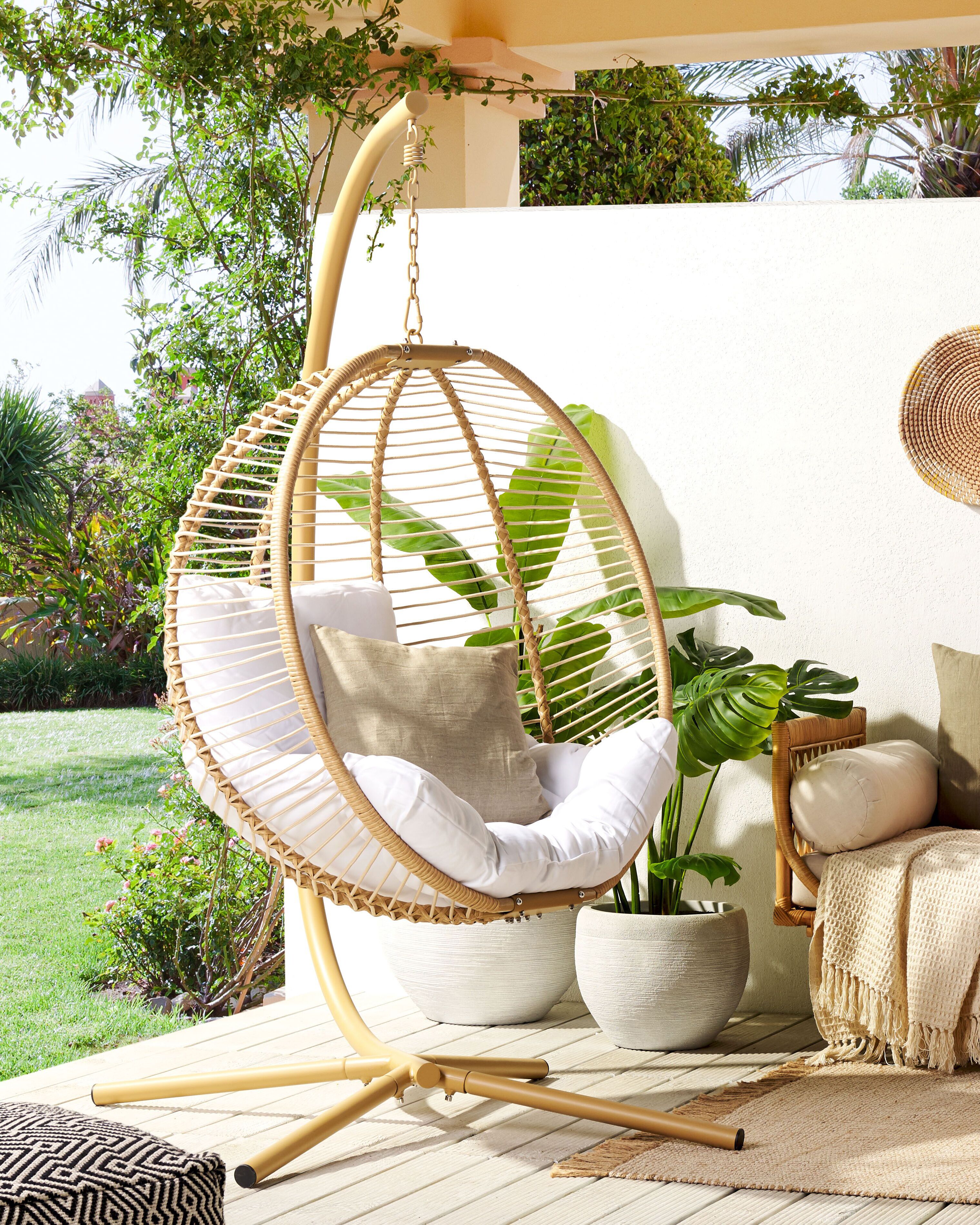 Hanging Chair with Stand ARCO Metal Beige