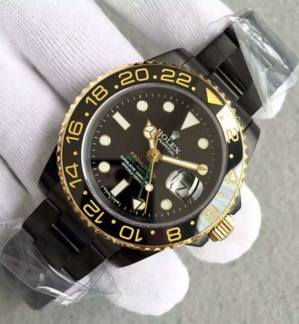 Replica Rolex GMT-Master II 116713 Black Dial ProHunter SS Bracelet A2836 - Elite Watch Atelier