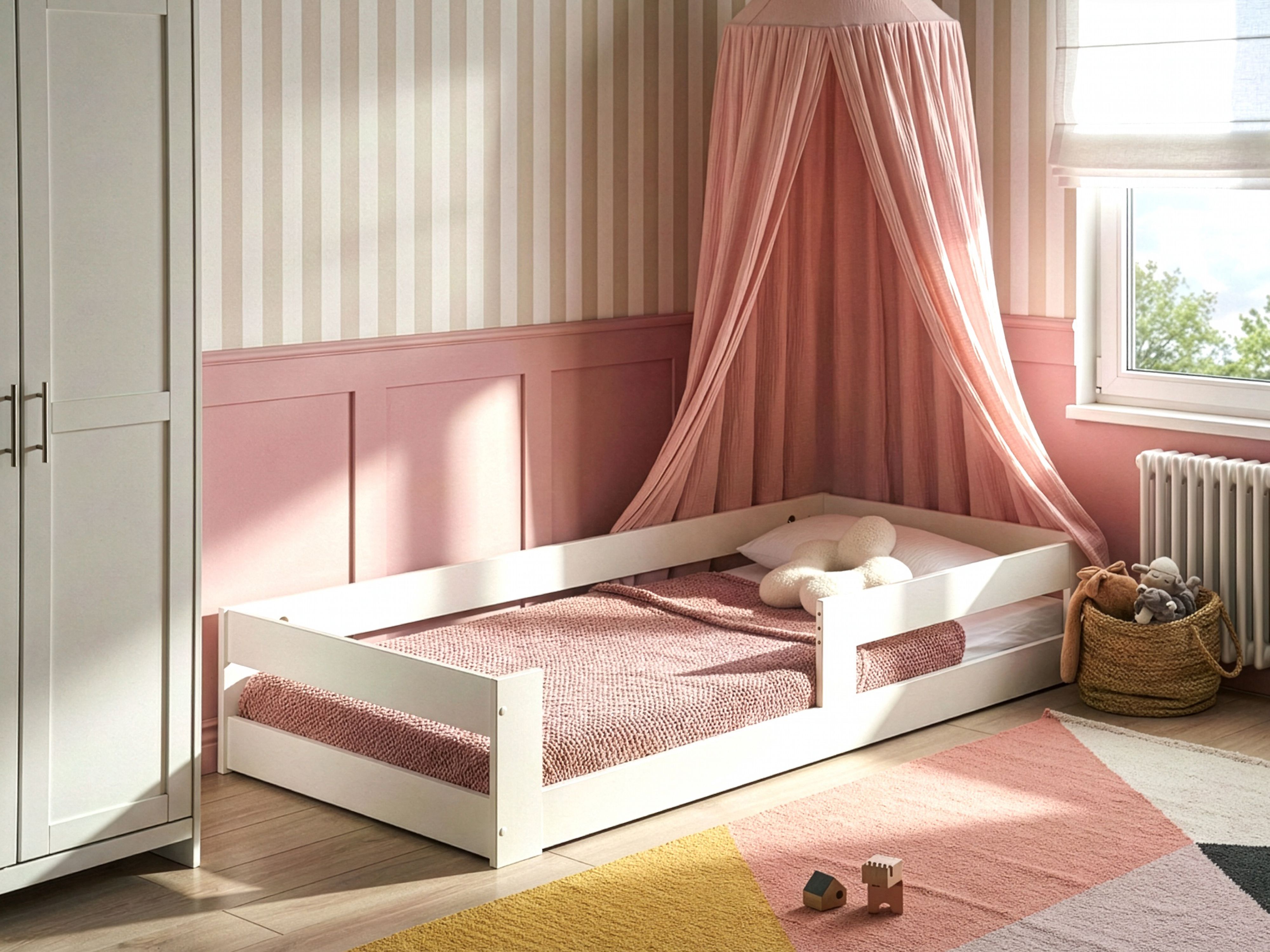 Kids Bed Pine Wood PRIMELLES 90 x 200 cm (EU Single) White