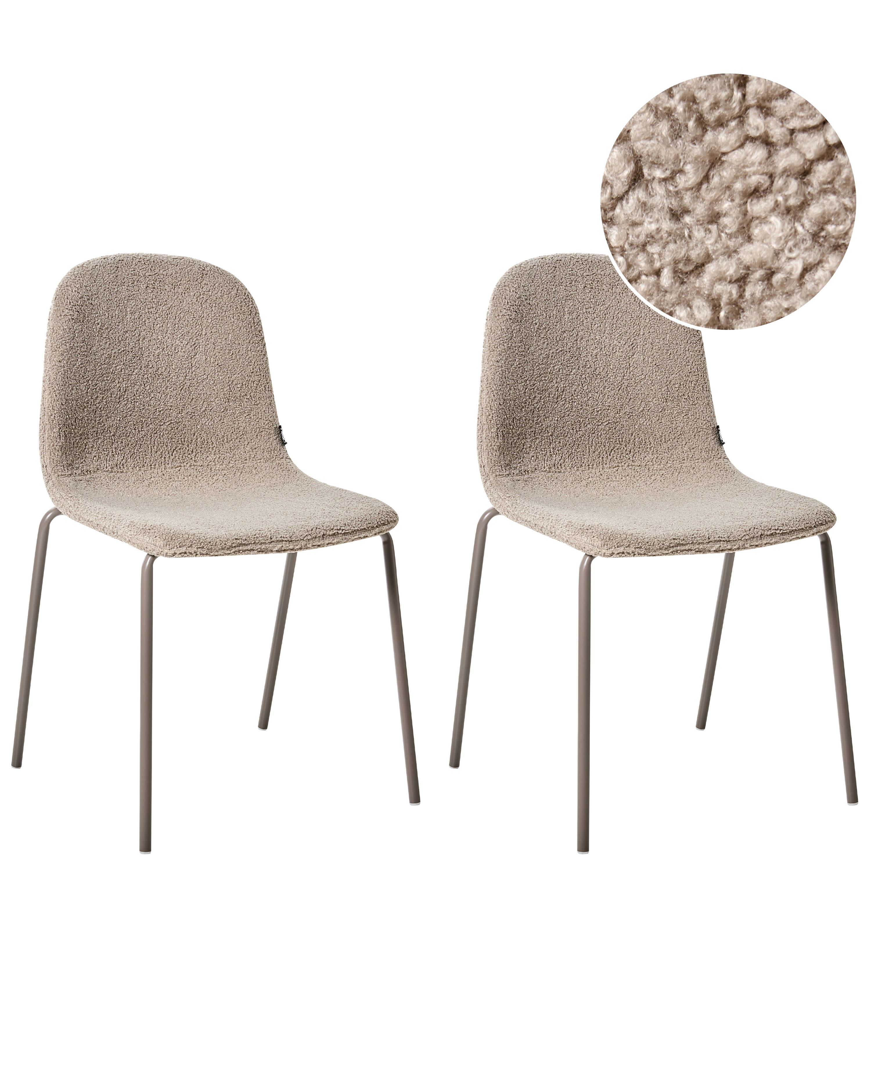 Set of 2 Conference Chairs LOMA Boucle Taupe