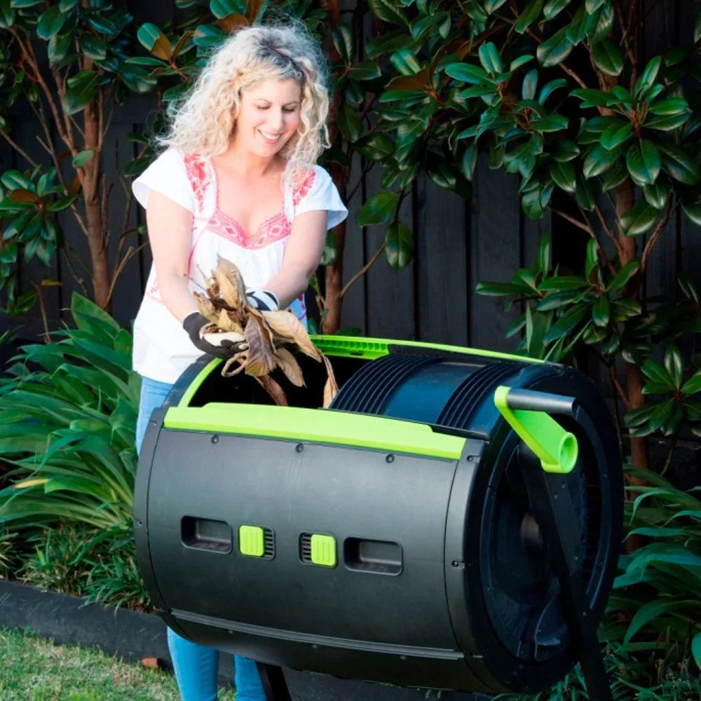 65-Gallon Compost Tumbler And Cart Combo - Black - Image 2 65-Gallon Compost Tumbler And Cart Combo - Black - Image 2