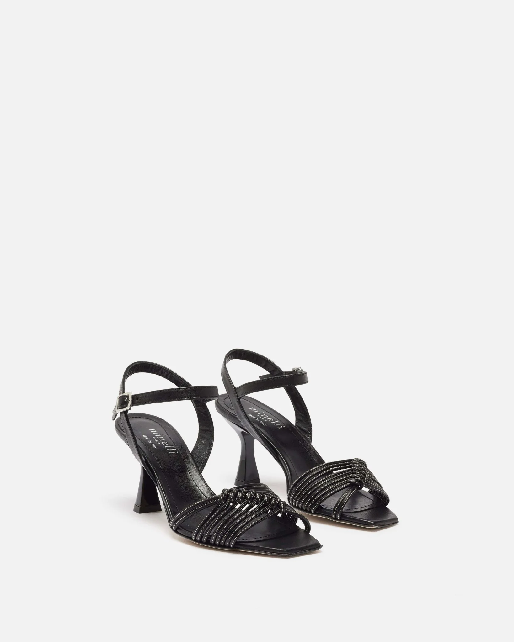 SANDALES NATACHA - En cuir à talons noir
