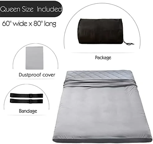 Japanese Floor Futon Mattress King Size, Floor Bed for Adults, Roll Up Folding Mattress, Diamond Patterned Japanese Futon Bed, Dark Grey - Image 11