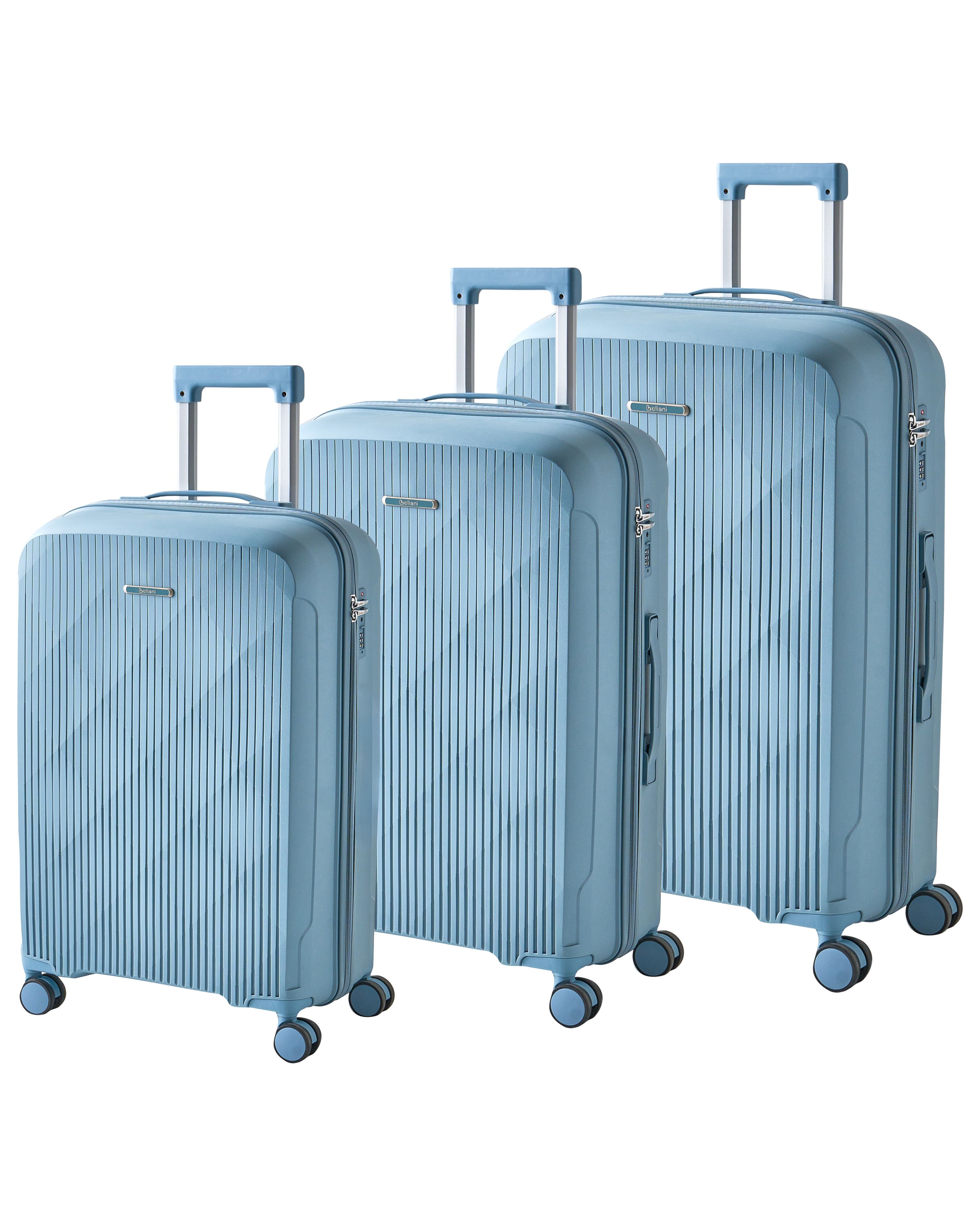 Set of 3 Hard Shell Suitcases TONSAI Blue