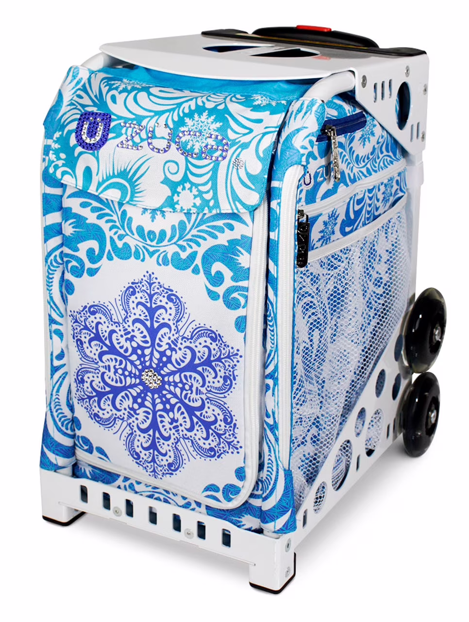 Zuca 18" Sport Bag - Ice Garden (Limited Edition) with Flashing Wheels (Black Frame) - Image 8